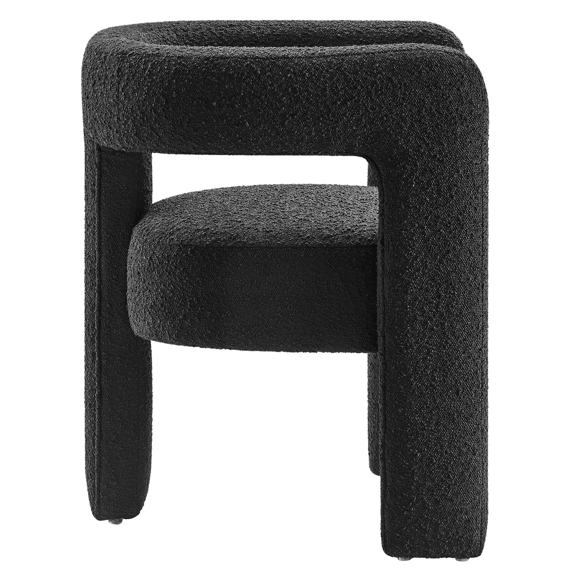 Kayla Boucle Upholstered Armchair, Black
