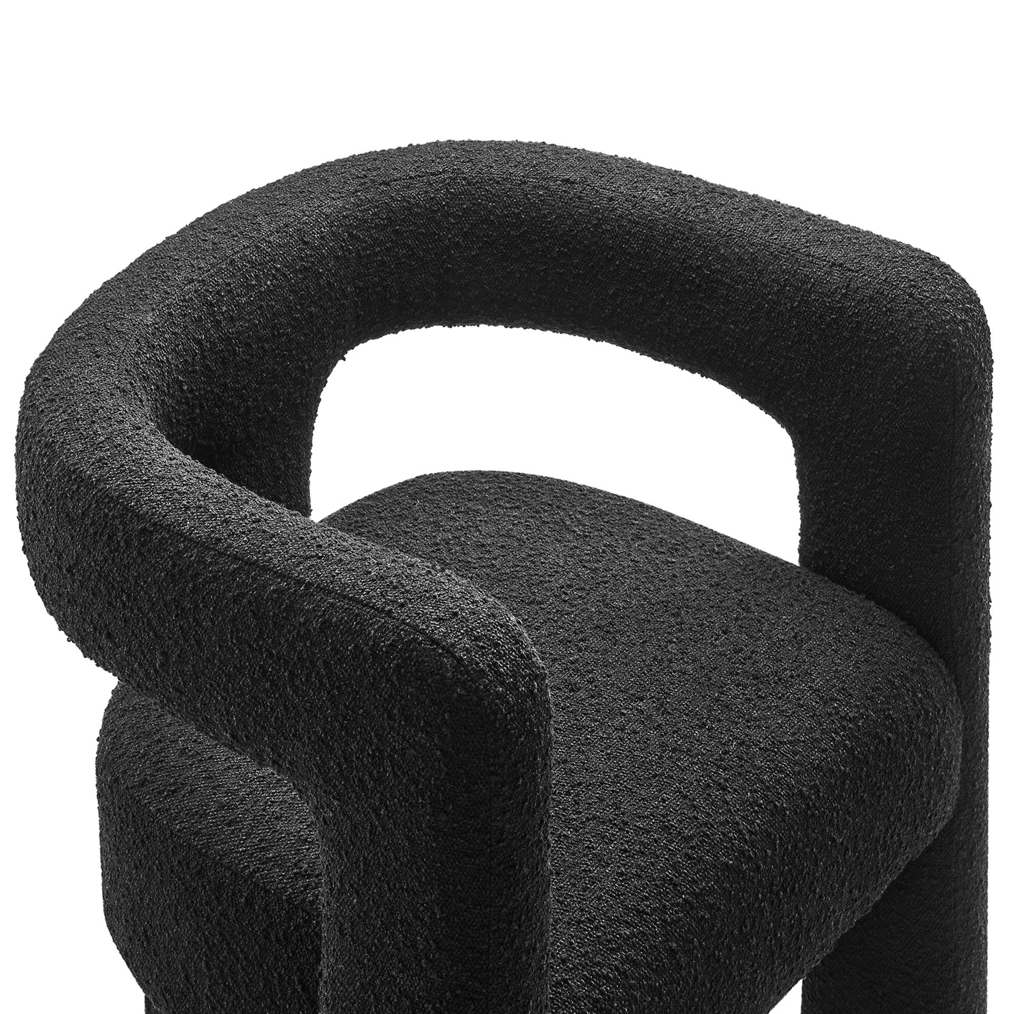 Kayla Boucle Upholstered Armchair, Black