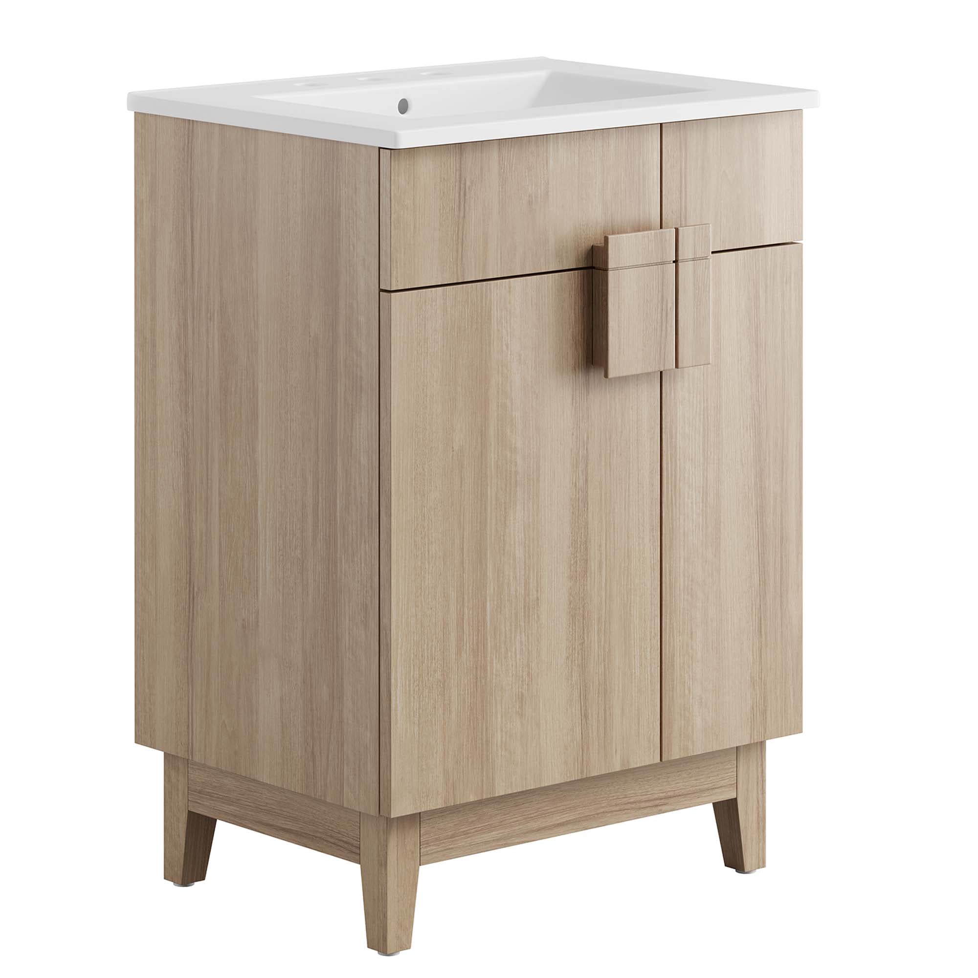 Miles 24" Bathroom Vanity, White Oak