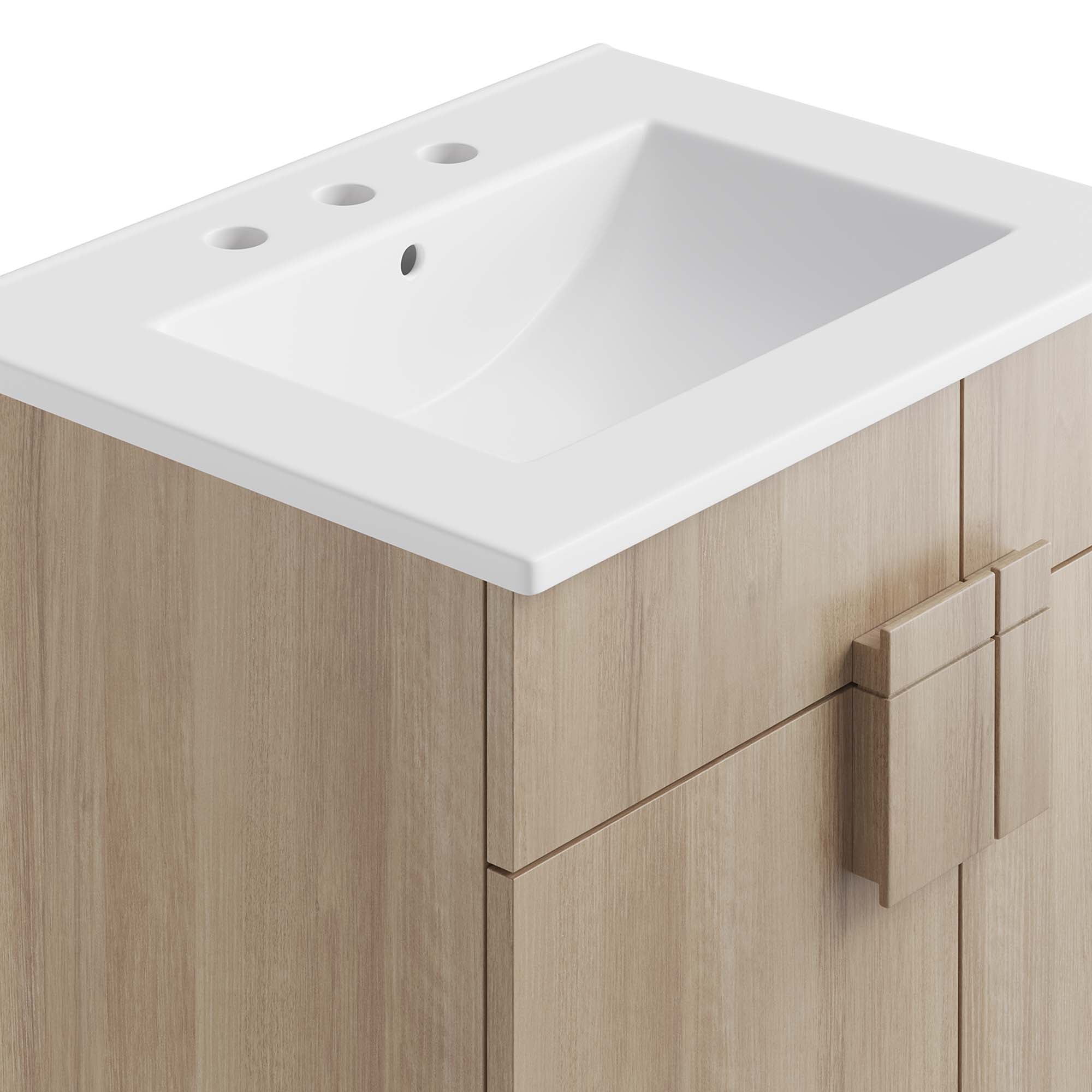 Miles 24" Bathroom Vanity, White Oak