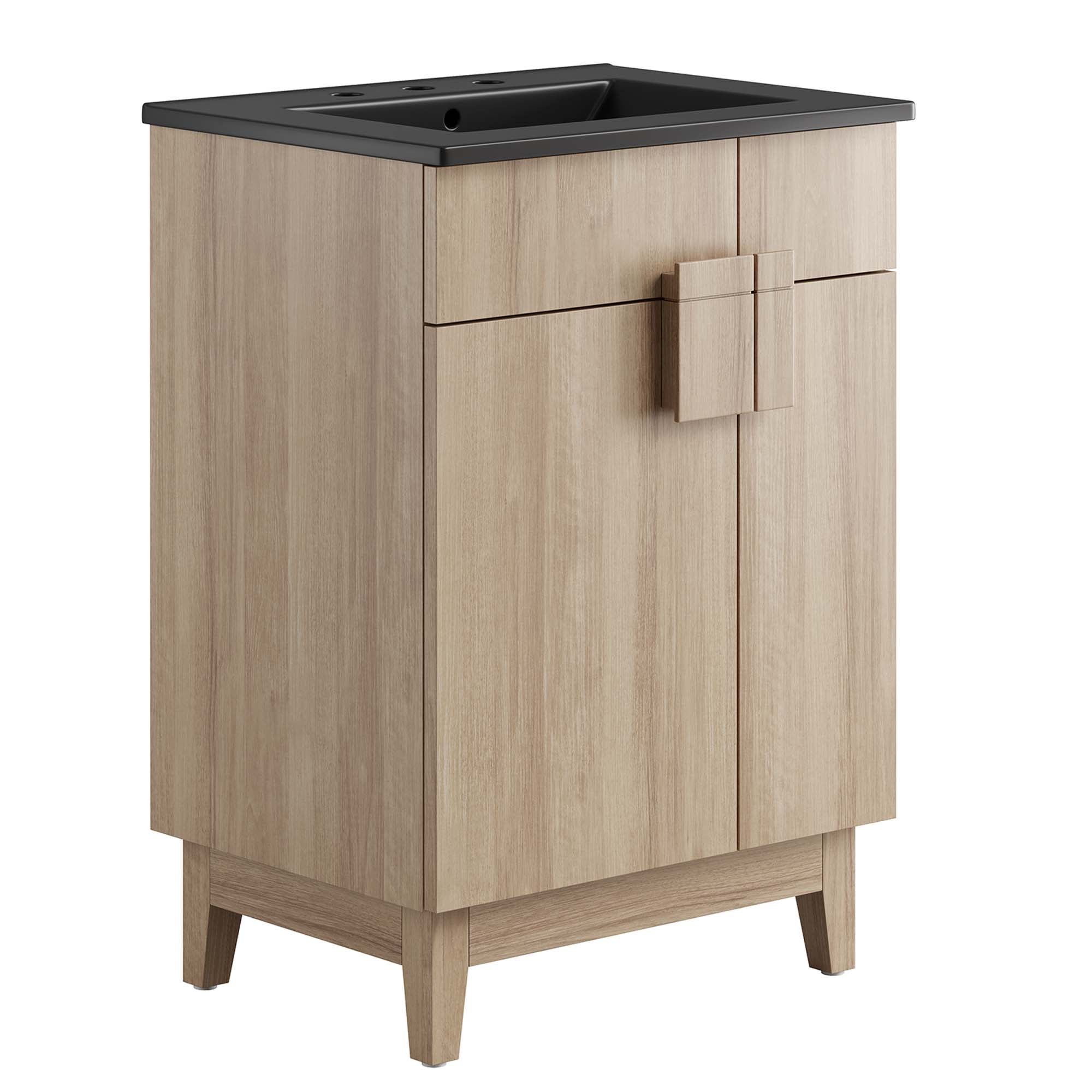 Miles 24" Bathroom Vanity, Black Oak