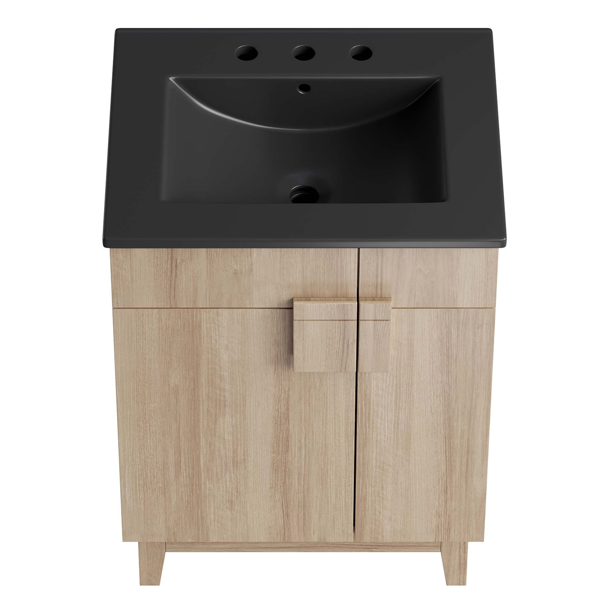 Miles 24" Bathroom Vanity, Black Oak