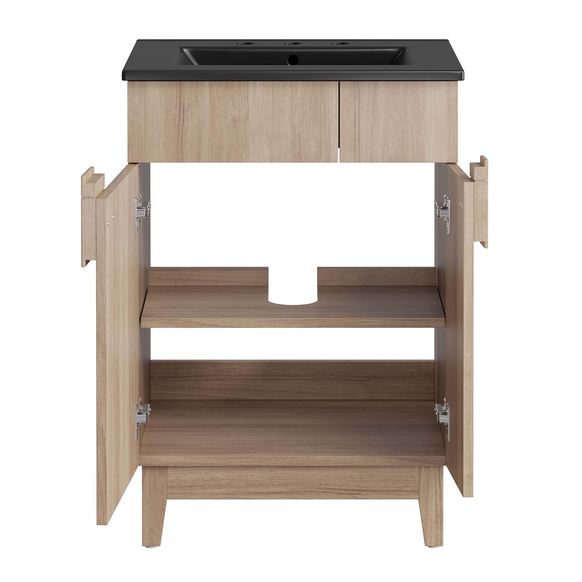 Miles 24" Bathroom Vanity, Black Oak