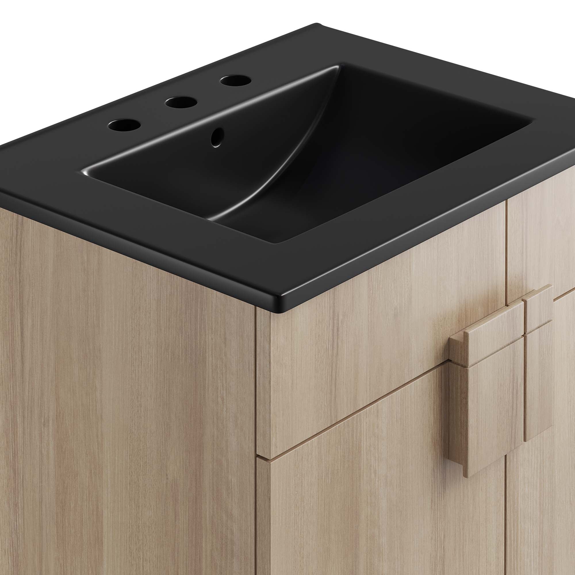Miles 24" Bathroom Vanity, Black Oak