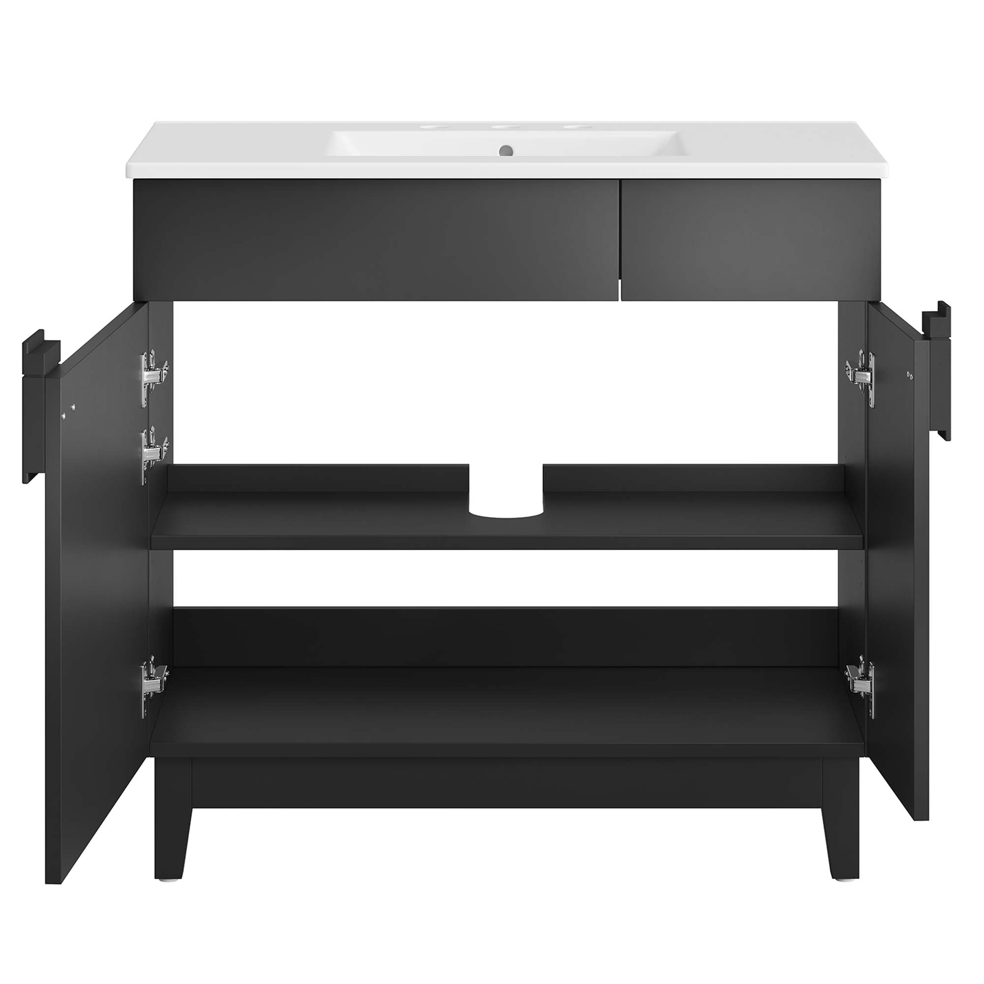 Miles 36" Bathroom Vanity, White Black