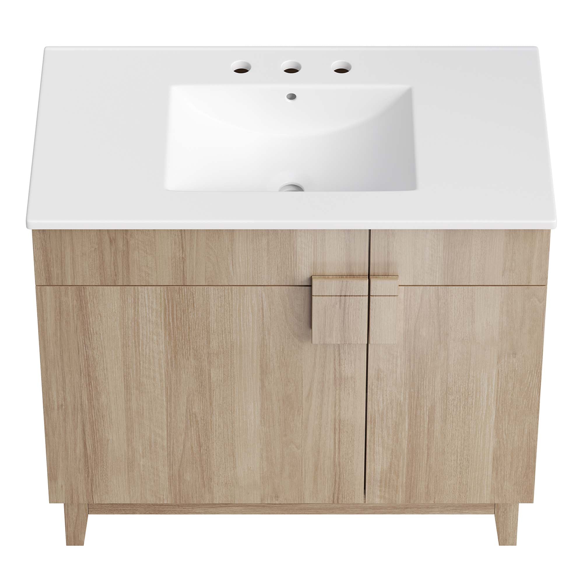 Miles 36" Bathroom Vanity, White Oak