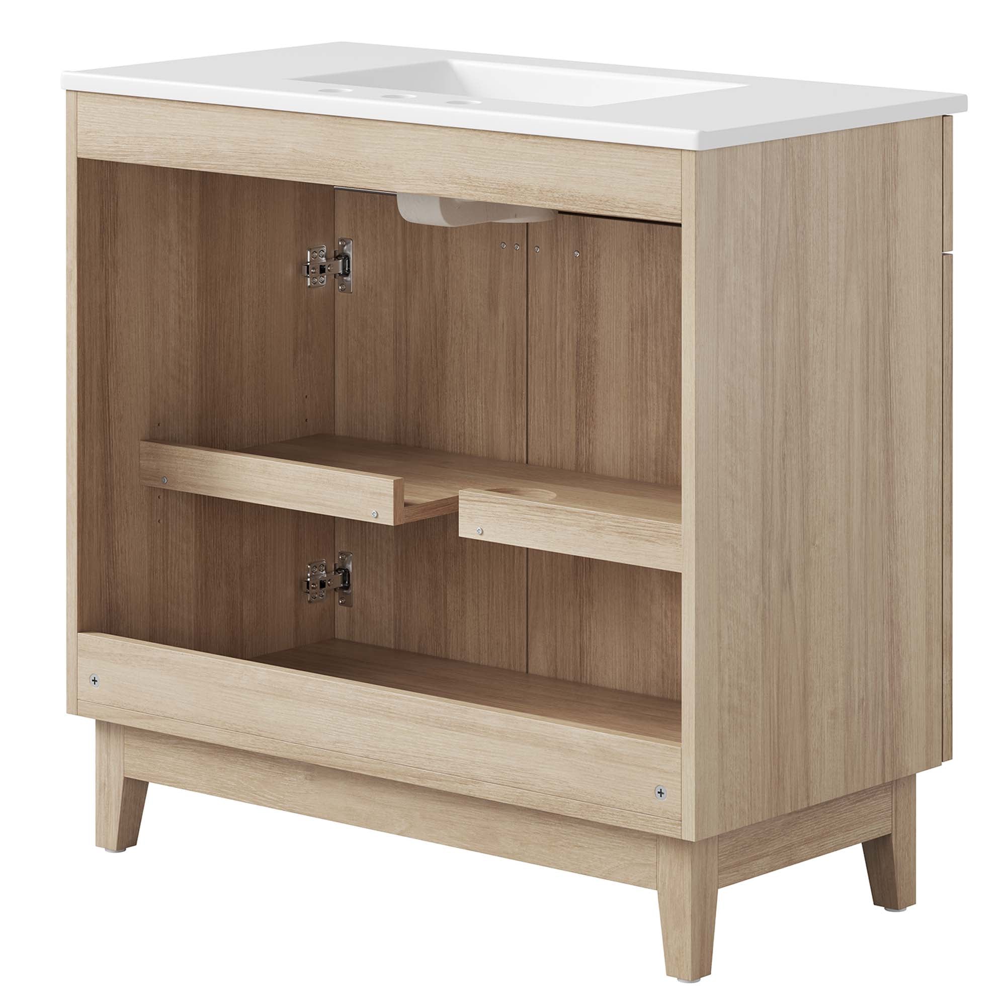 Miles 36" Bathroom Vanity, White Oak