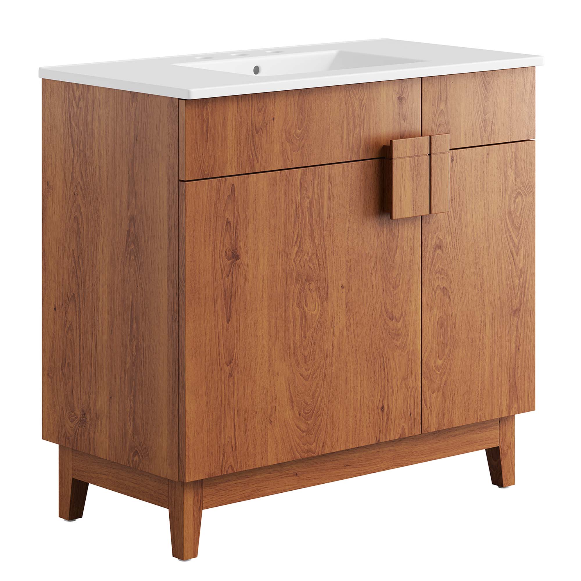 Miles 36" Bathroom Vanity, White Walnut