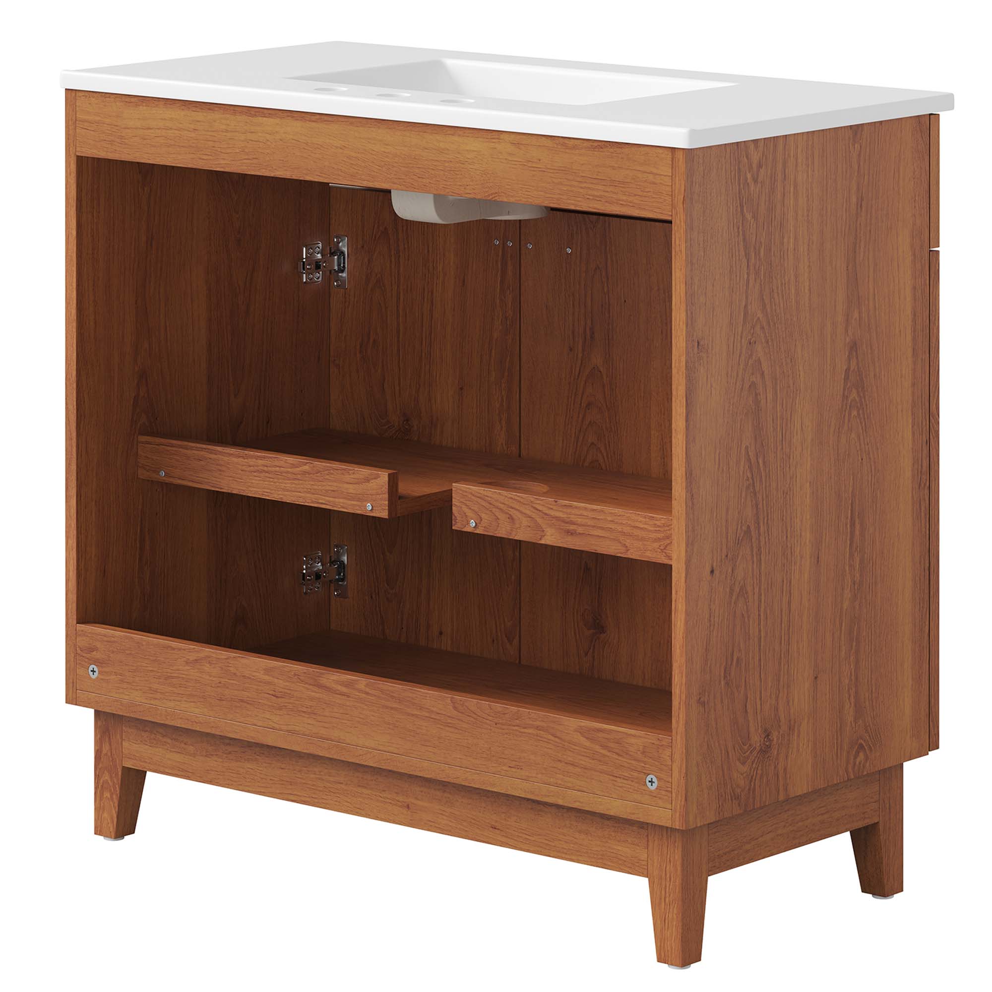Miles 36" Bathroom Vanity, White Walnut