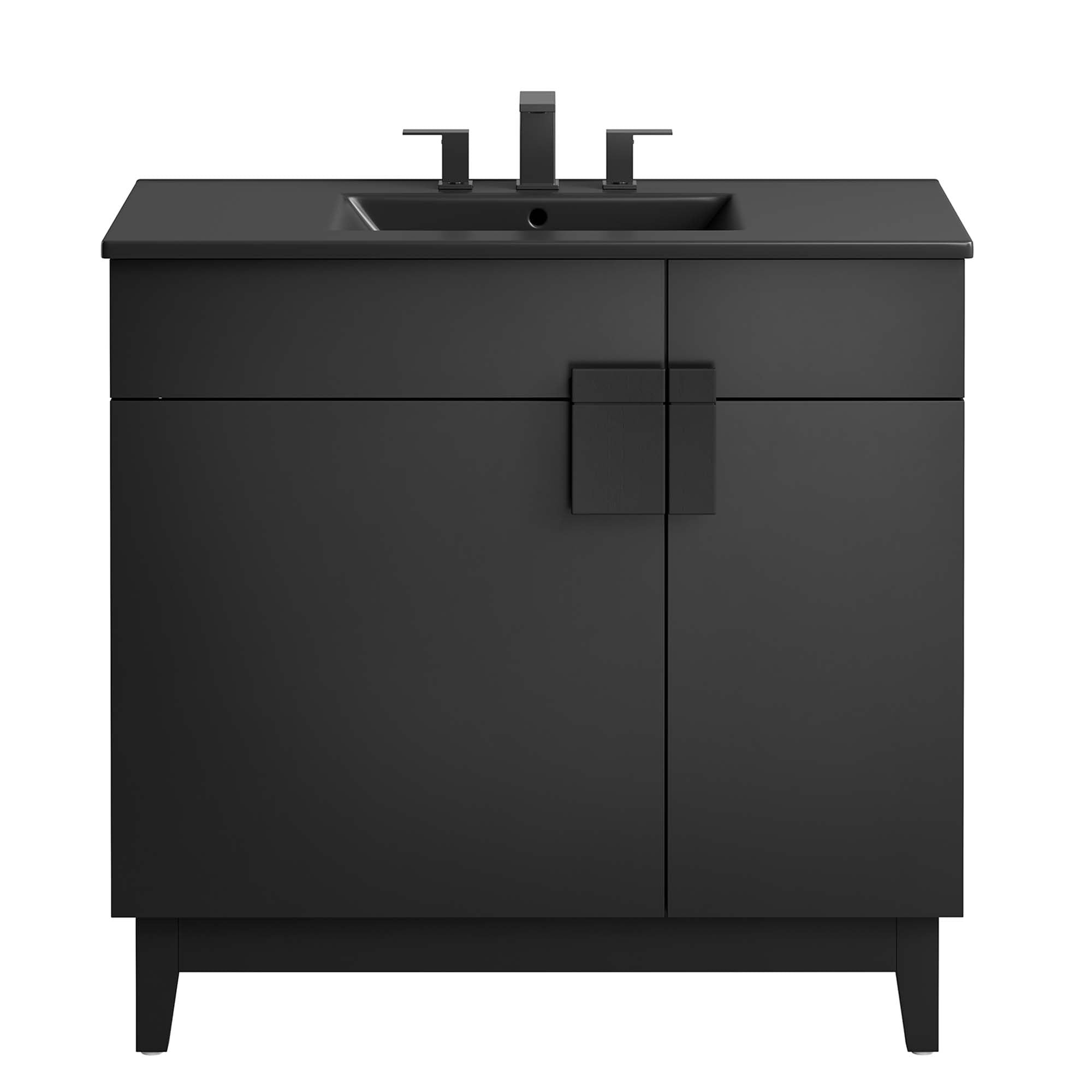 Miles 36" Bathroom Vanity, Black Black