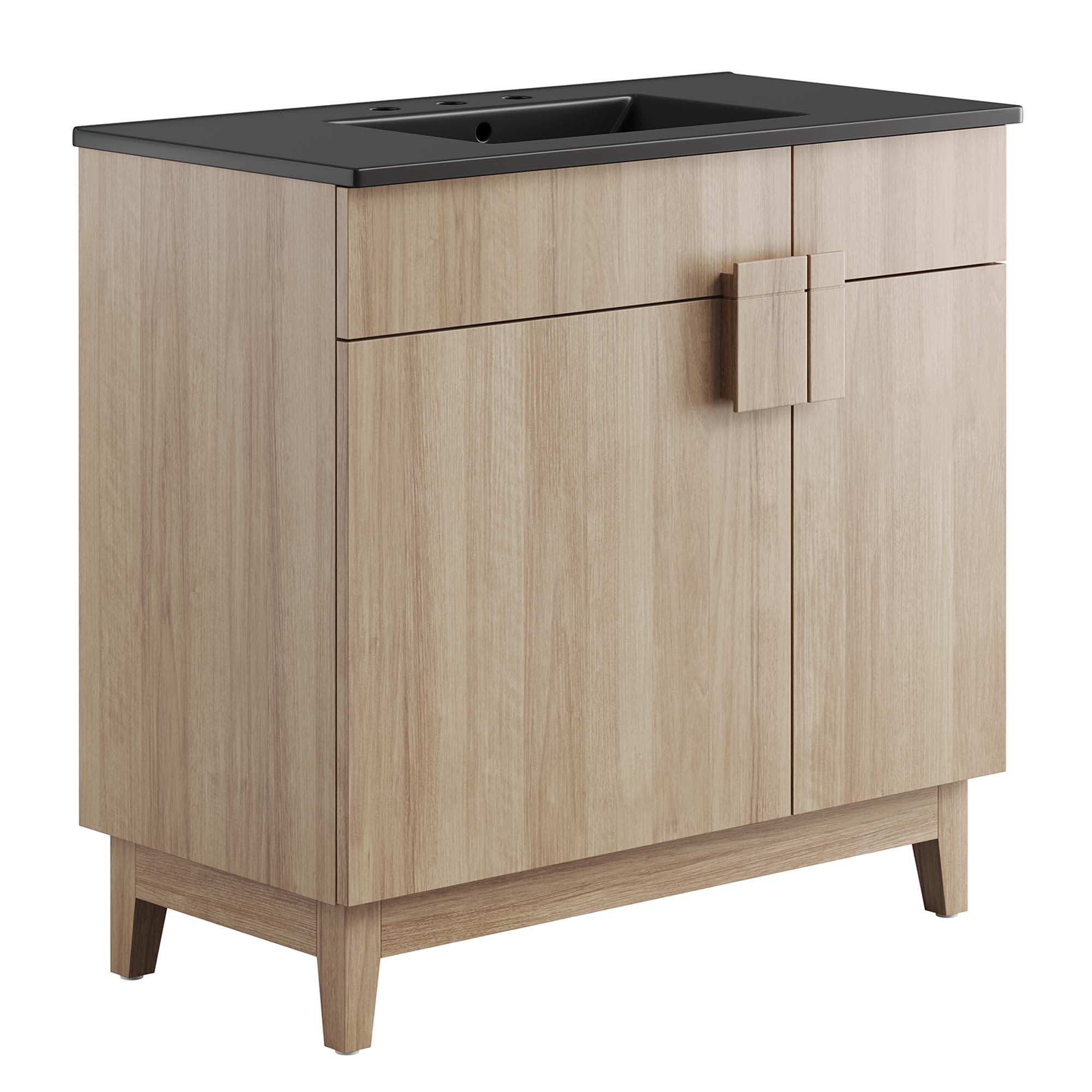 Miles 36" Bathroom Vanity, Black Oak