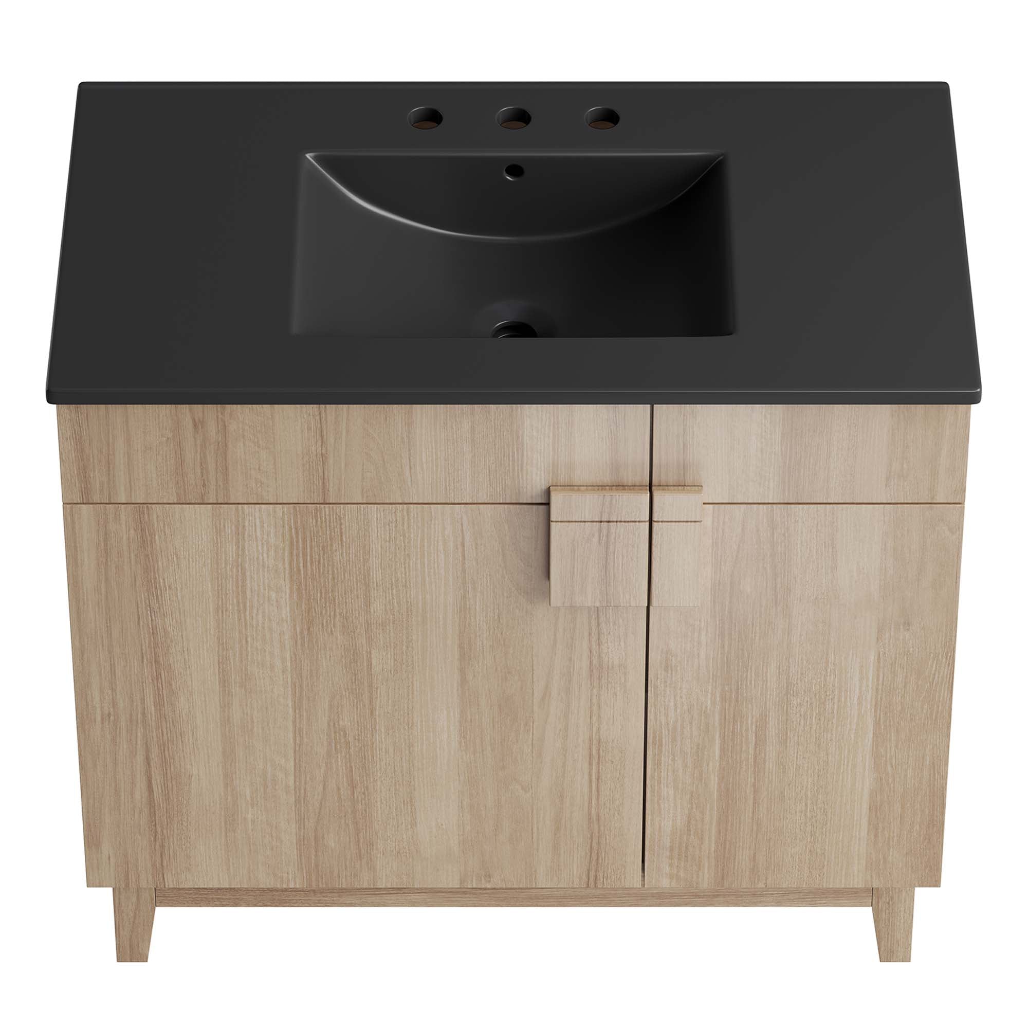 Miles 36" Bathroom Vanity, Black Oak