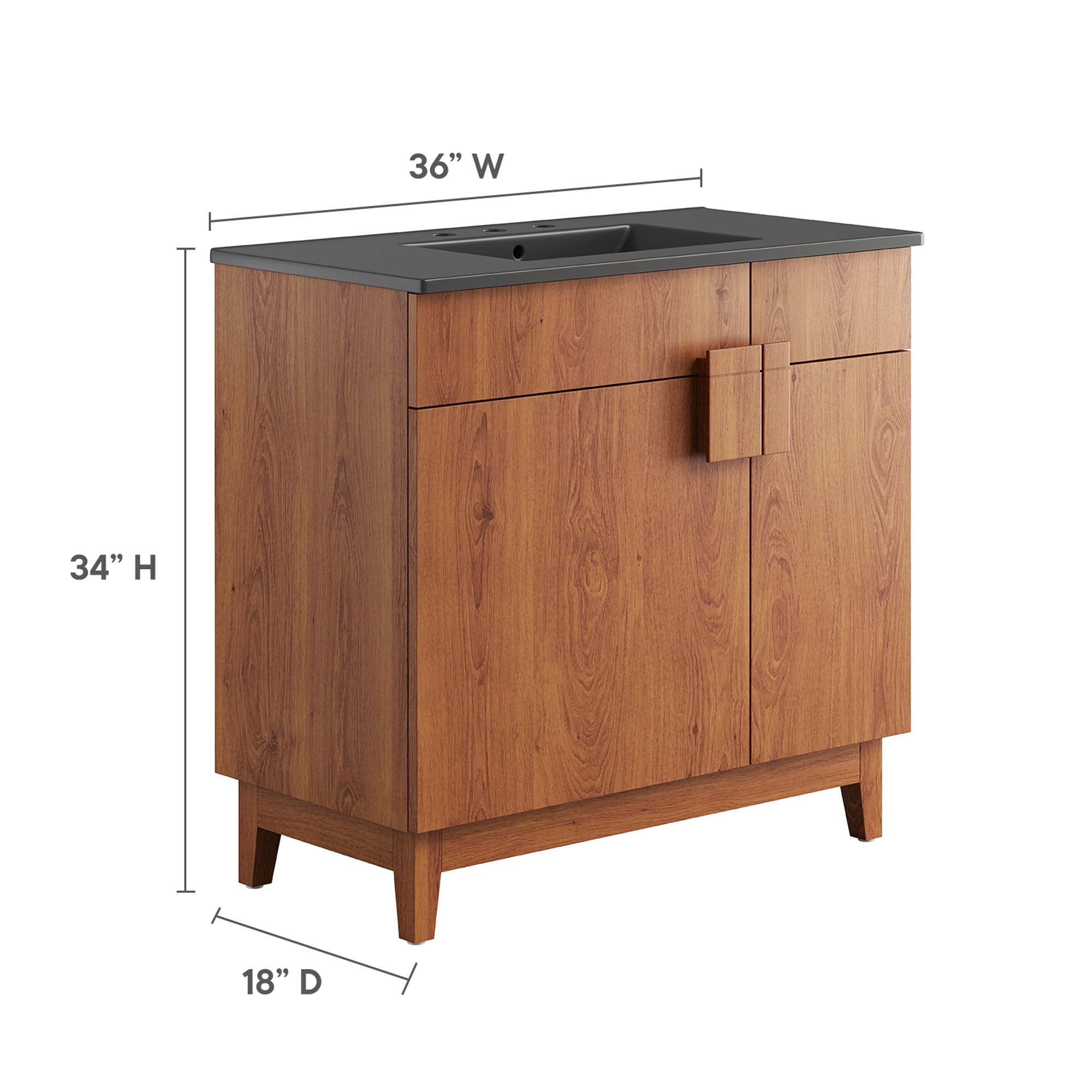 Miles 36" Bathroom Vanity, Black Walnut