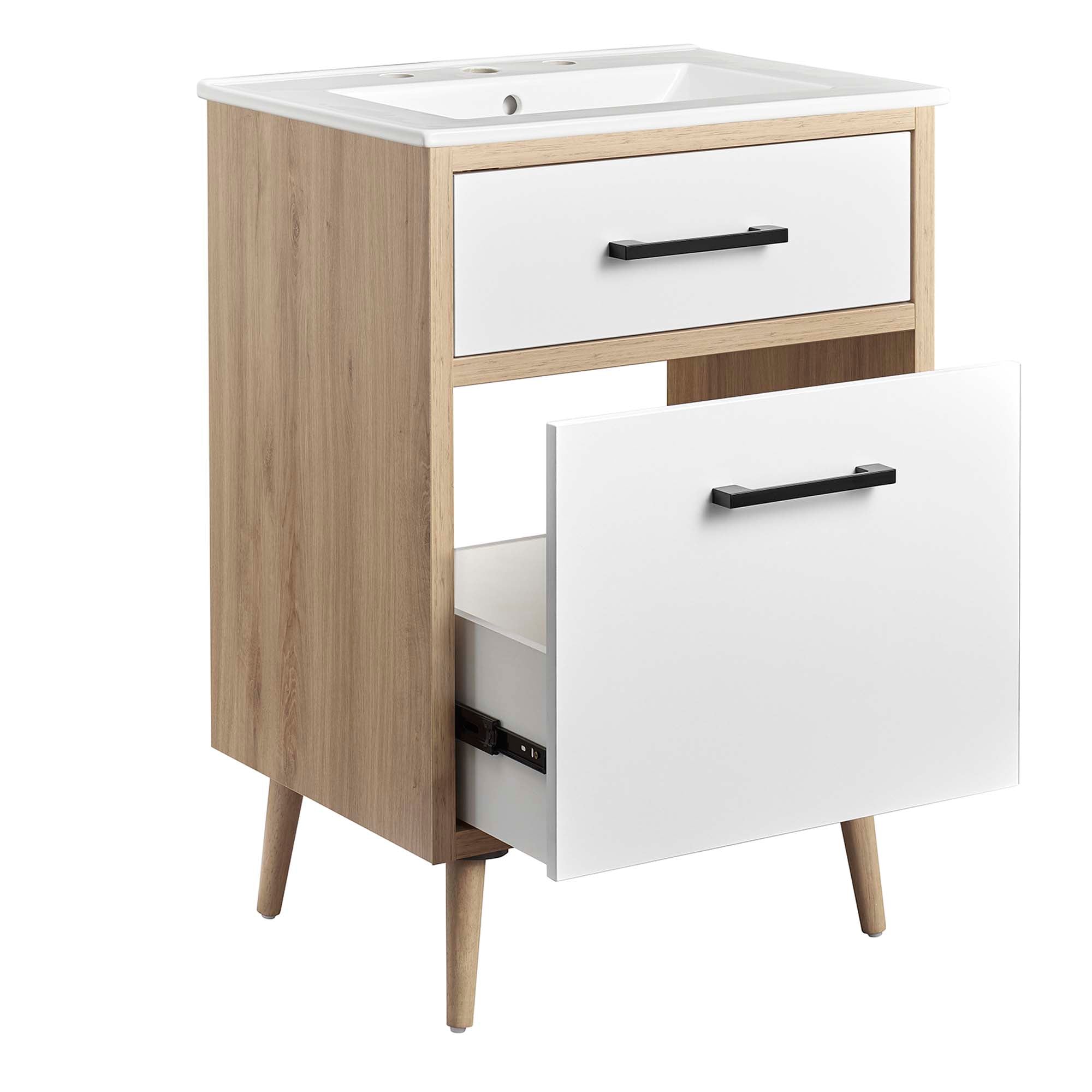 Maverick 24" Bathroom Vanity, White Oak