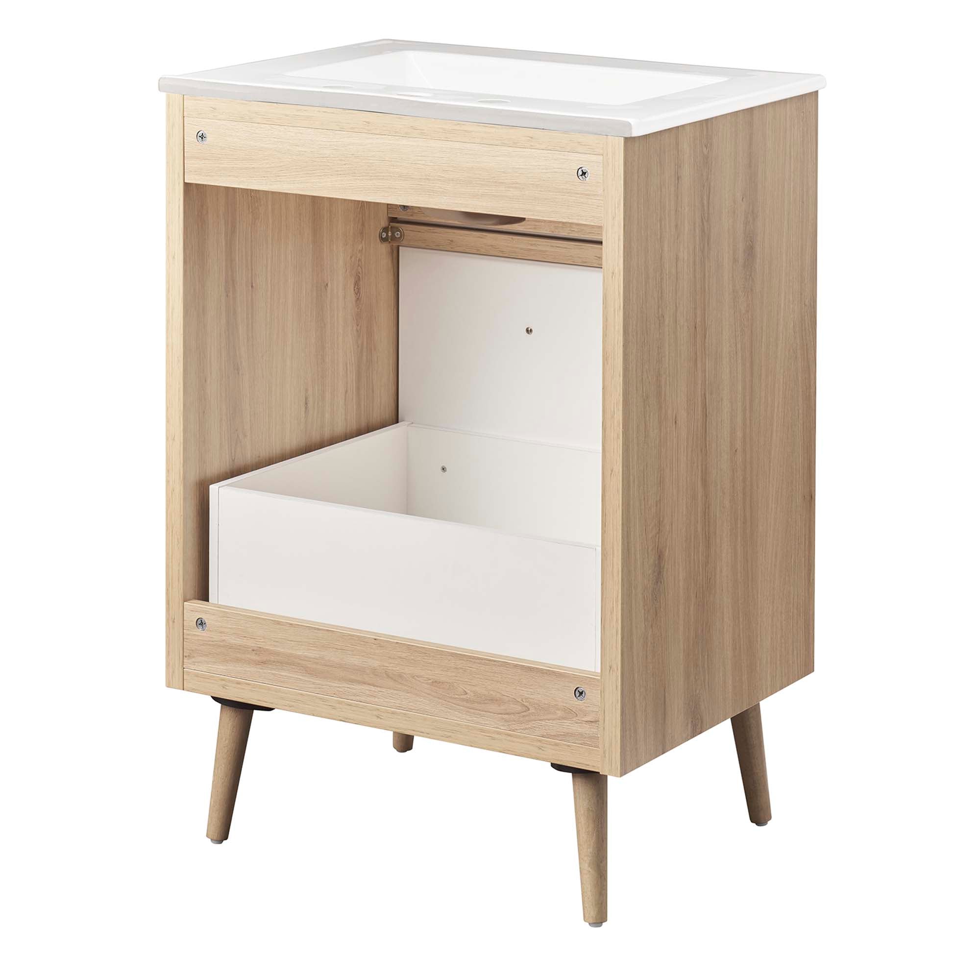 Maverick 24" Bathroom Vanity, White Oak
