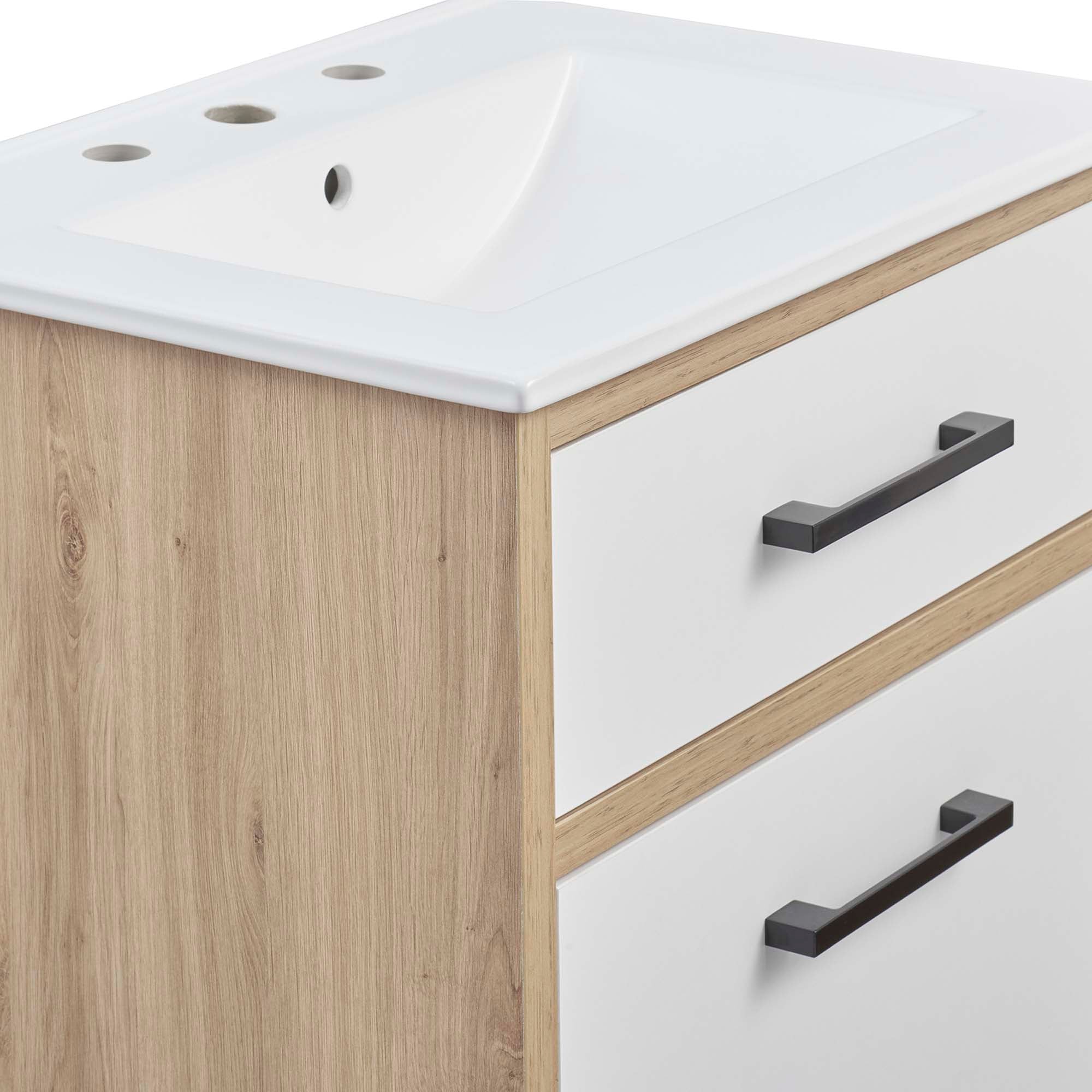 Maverick 24" Bathroom Vanity, White Oak