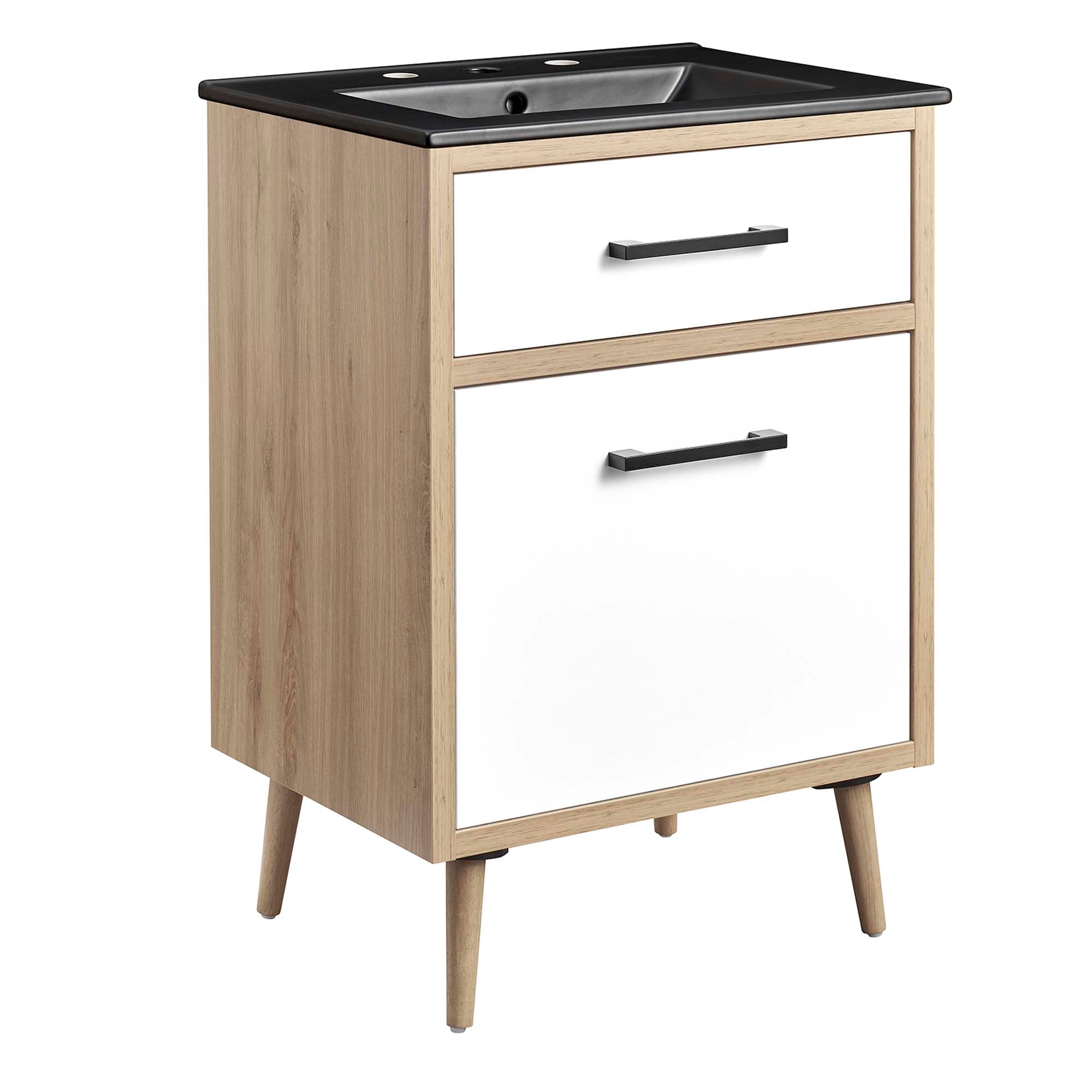 Maverick 24" Bathroom Vanity, Black Oak