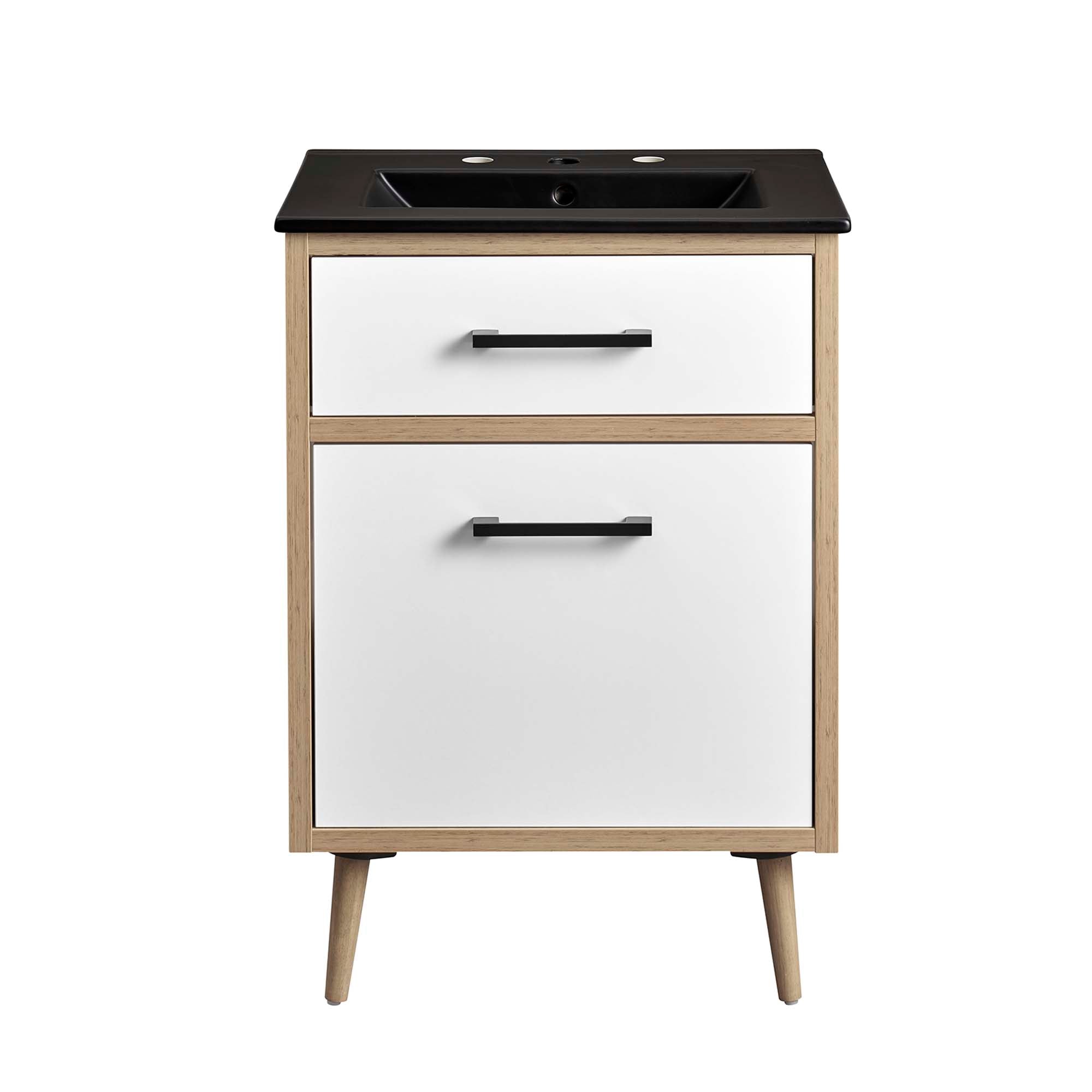 Maverick 24" Bathroom Vanity, Black Oak