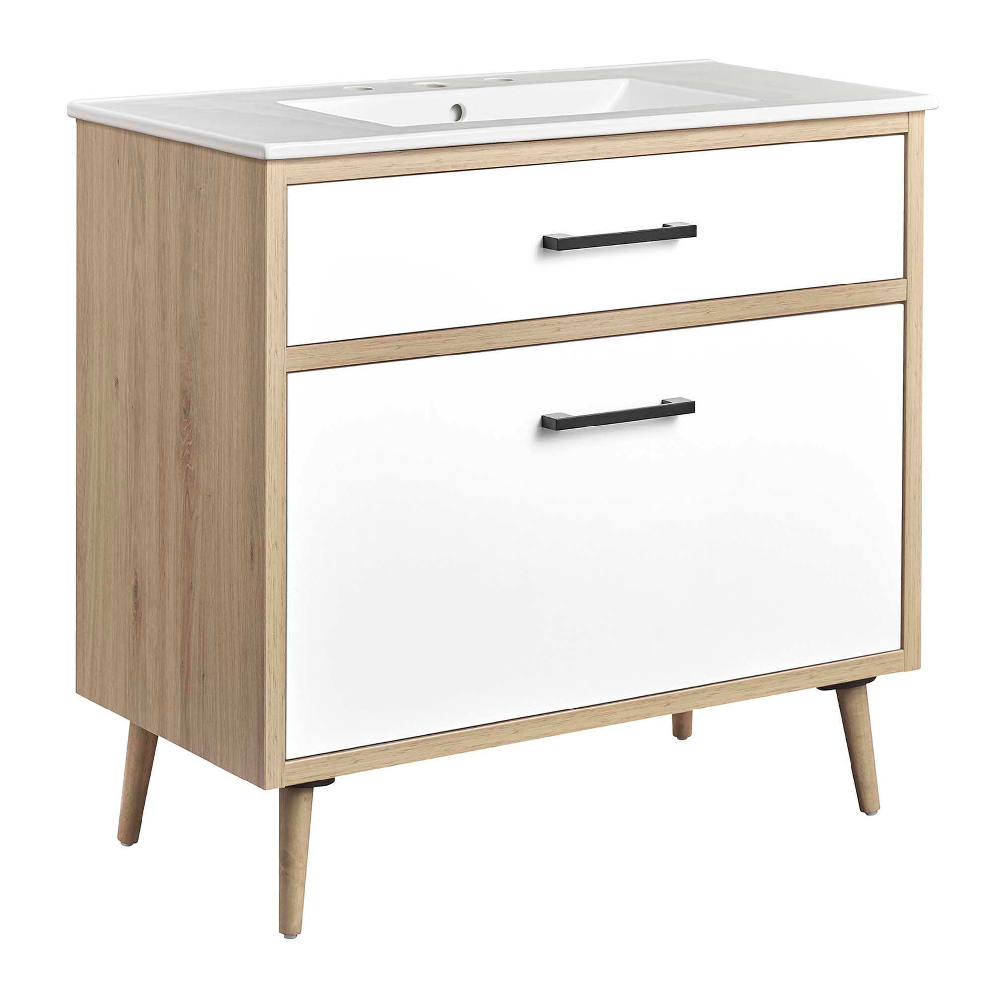 Maverick 36" Bathroom Vanity, White Oak