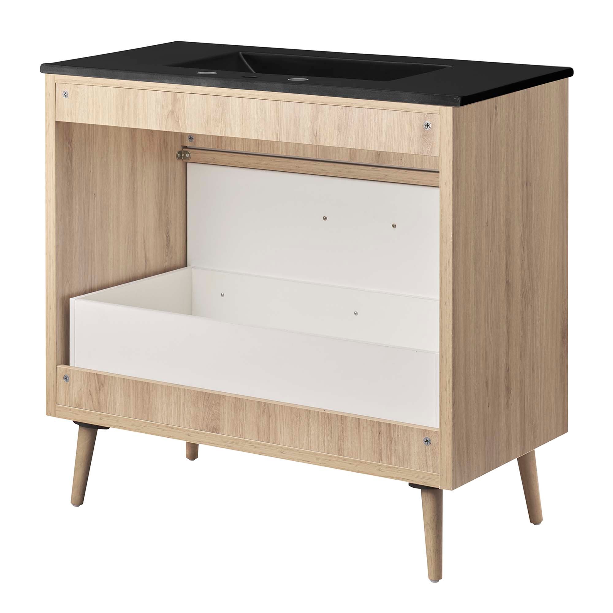 Maverick 36" Bathroom Vanity, Black Oak