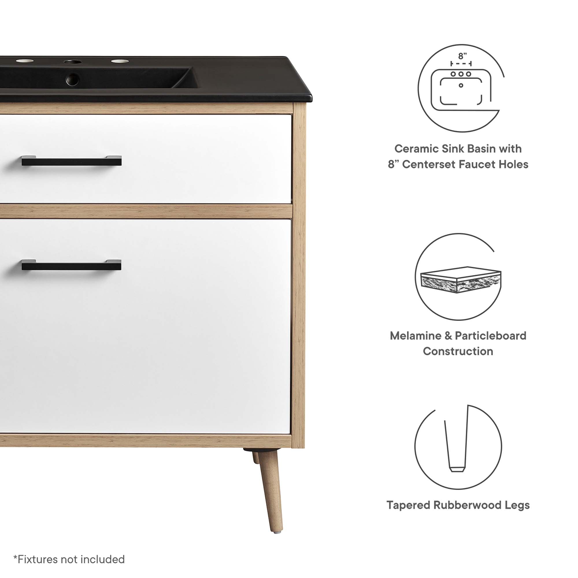 Maverick 36" Bathroom Vanity, Black Oak