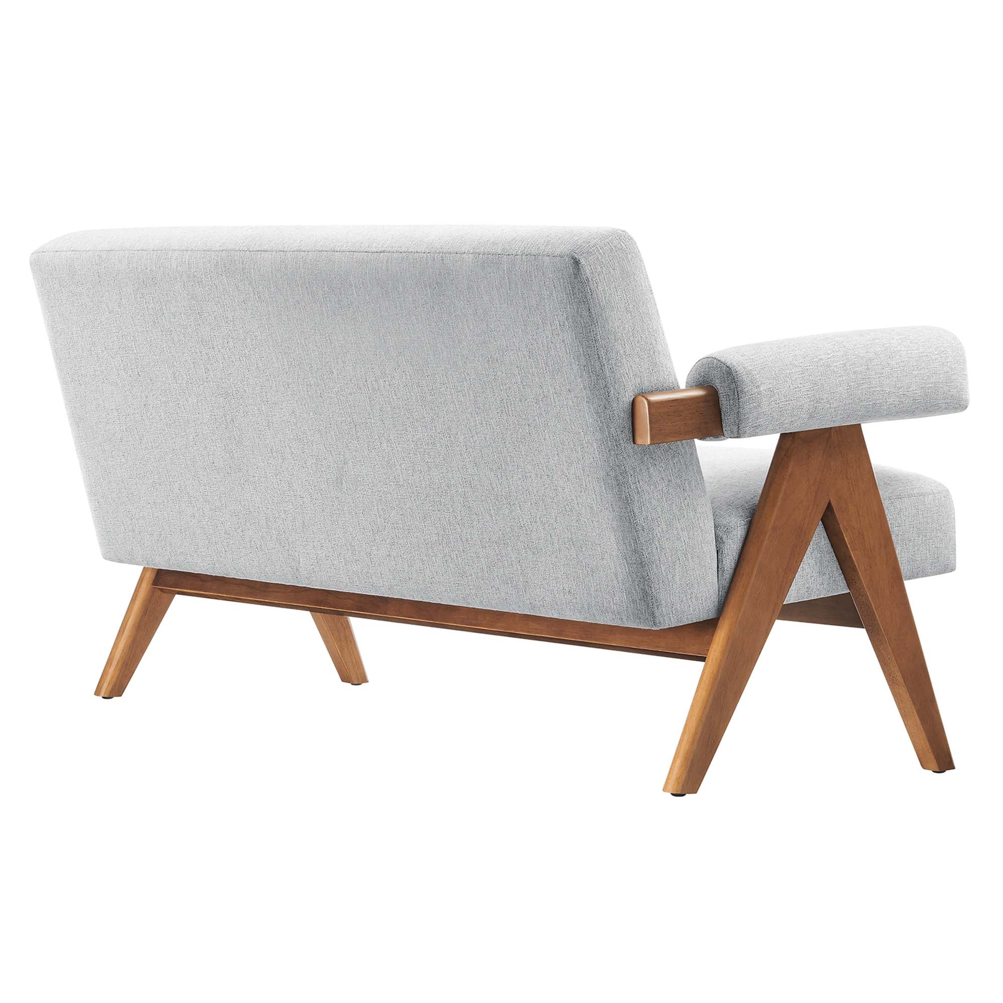 Lyra Fabric Loveseat, Light Gray Fabric