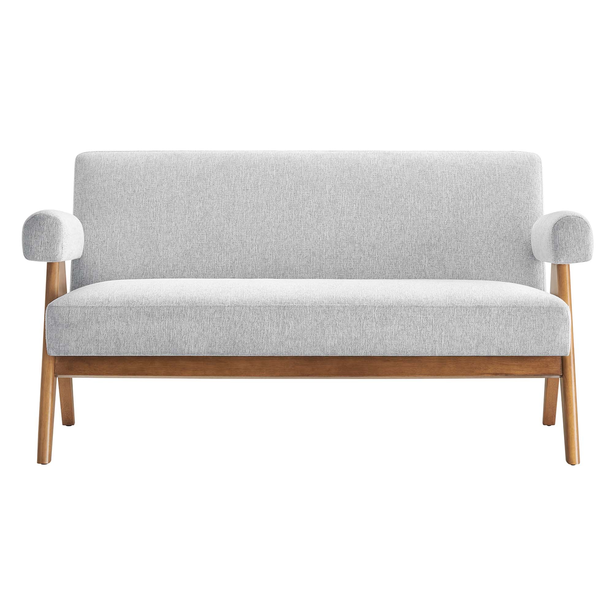 Lyra Fabric Loveseat, Light Gray Fabric
