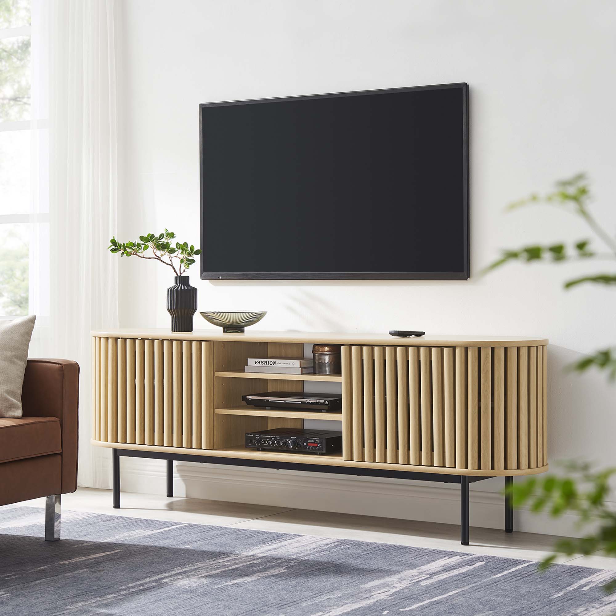 Fortitude 71" TV Stand, Oak