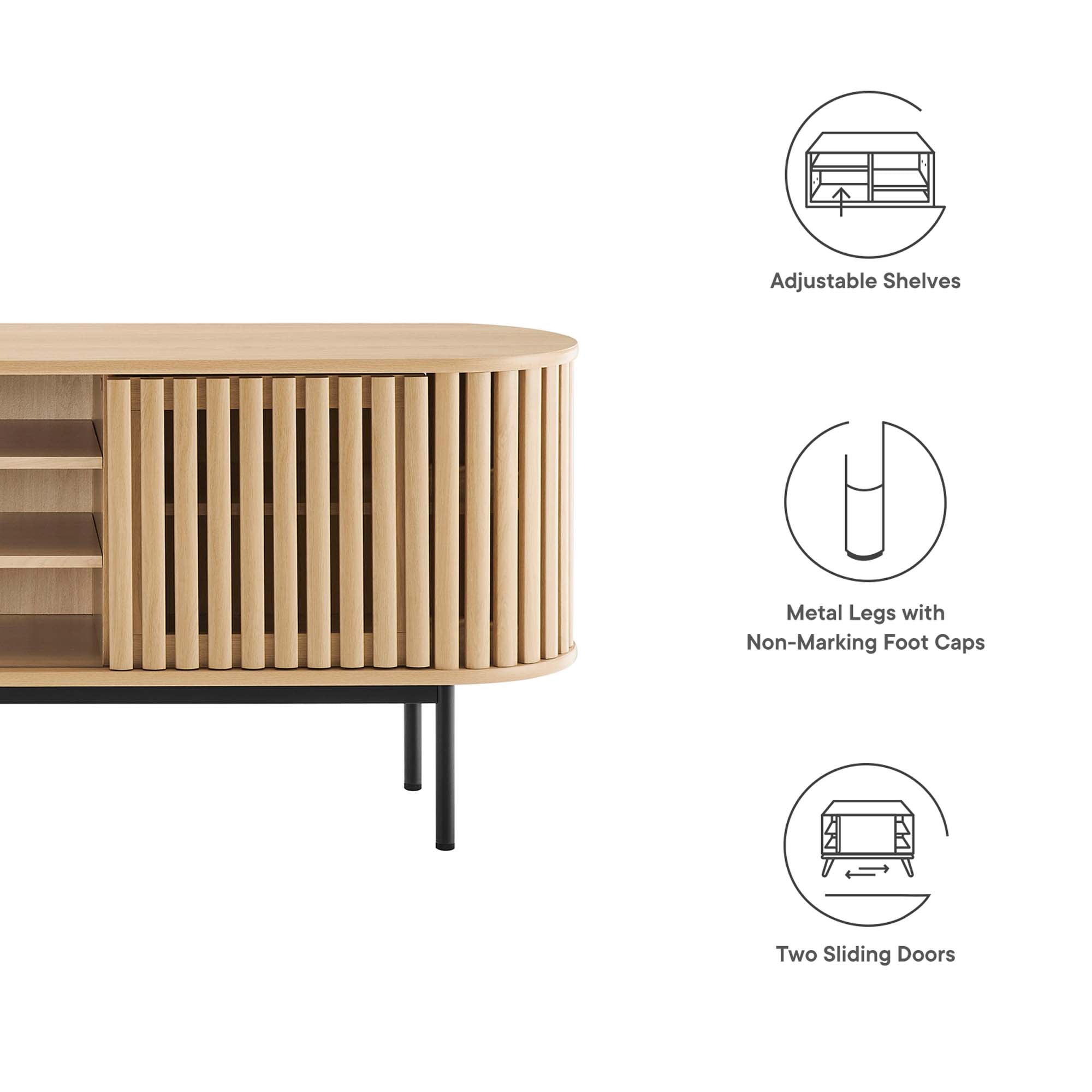 Fortitude 71" TV Stand, Oak