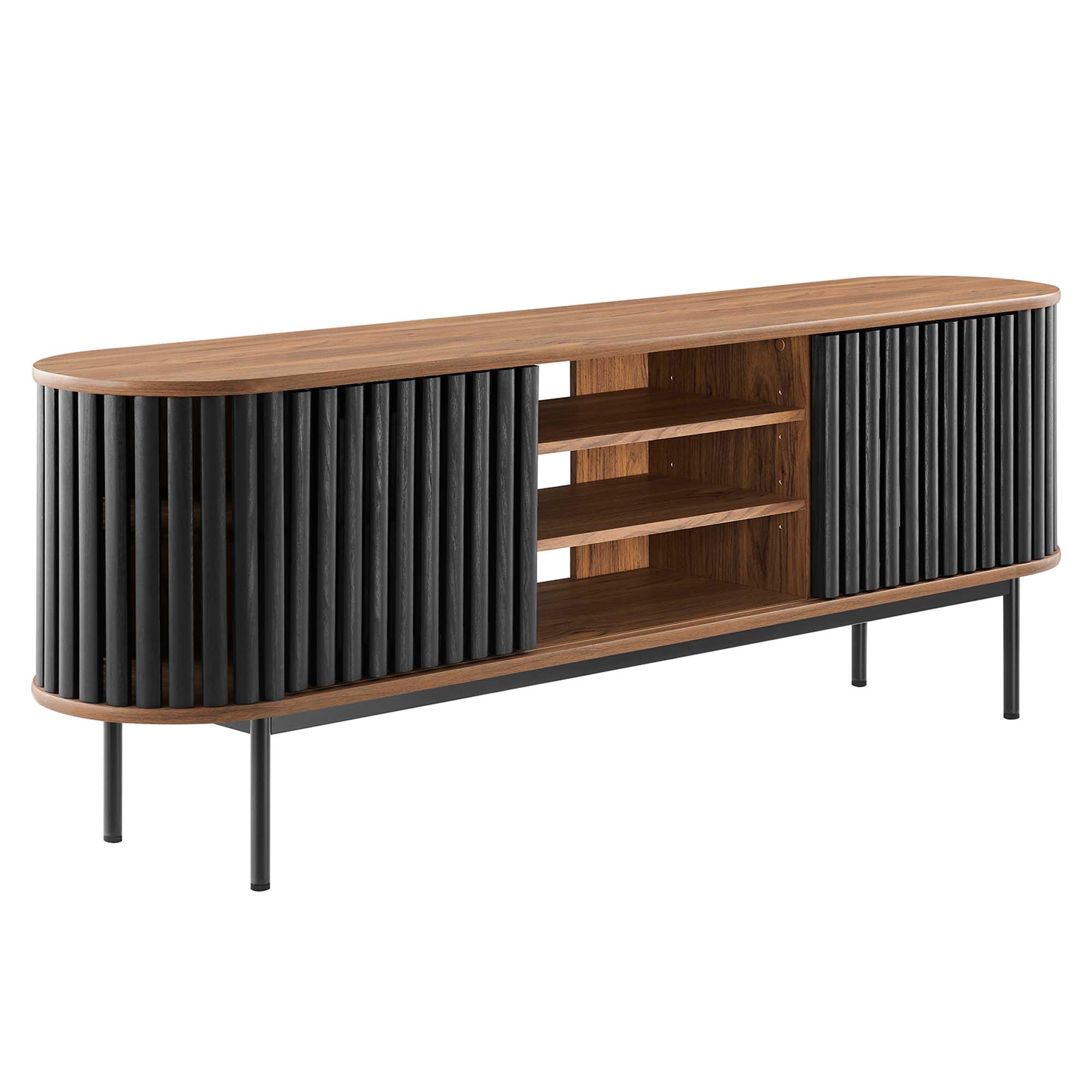 Fortitude 71" TV Stand, Walnut Black