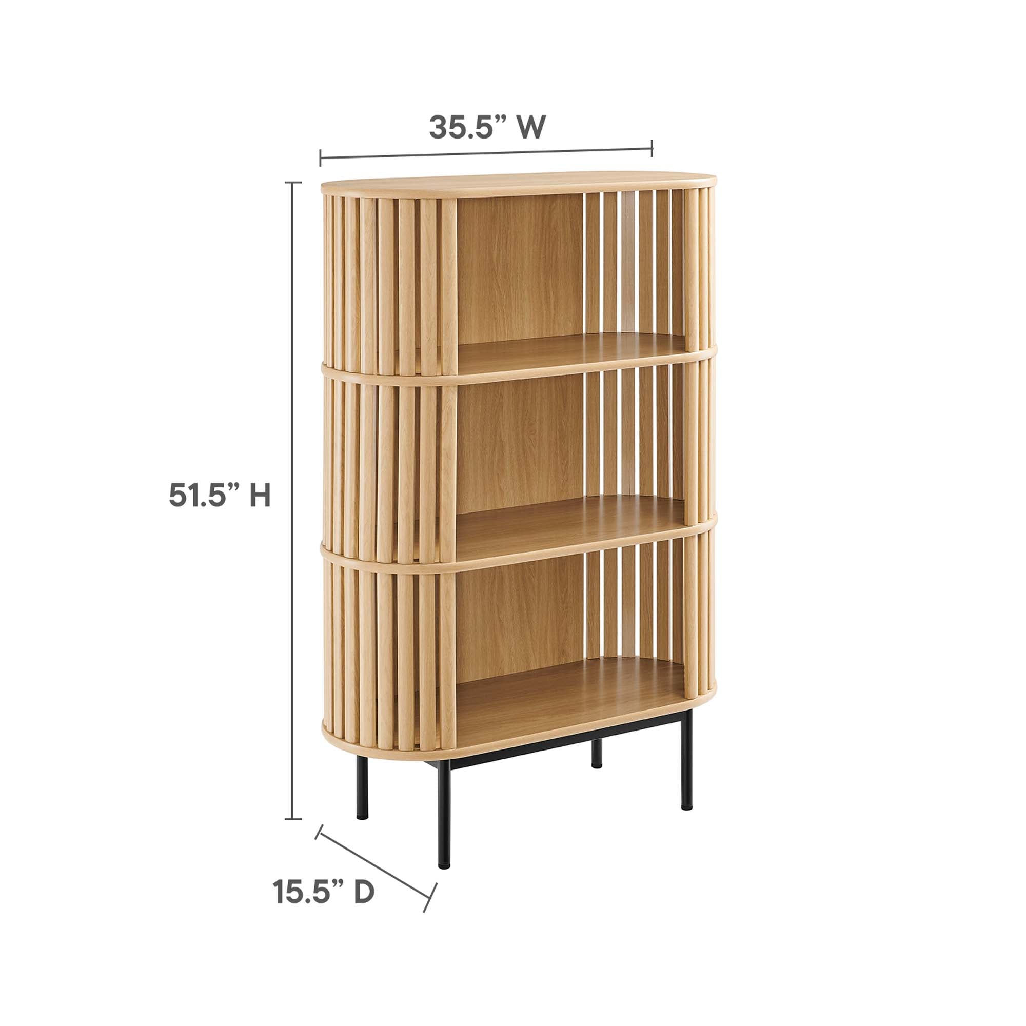 Fortitude Three Tier Display Cabinet, Oak