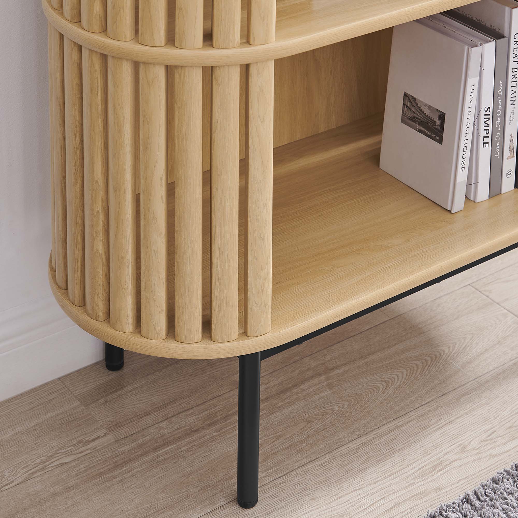 Fortitude Three Tier Display Cabinet, Oak
