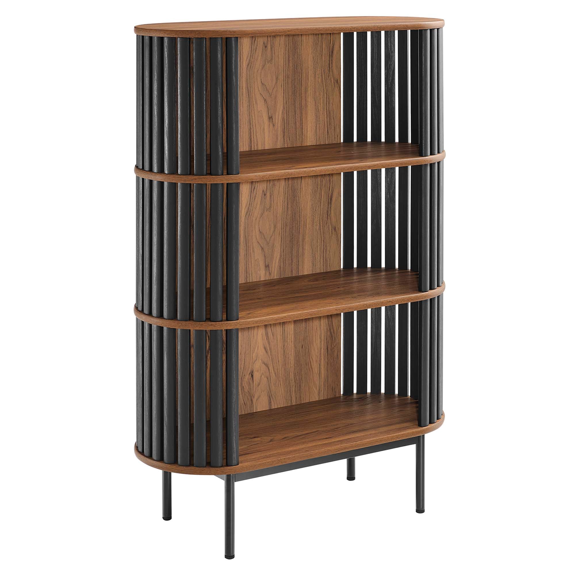 Fortitude Three Tier Display Cabinet, Walnut Black
