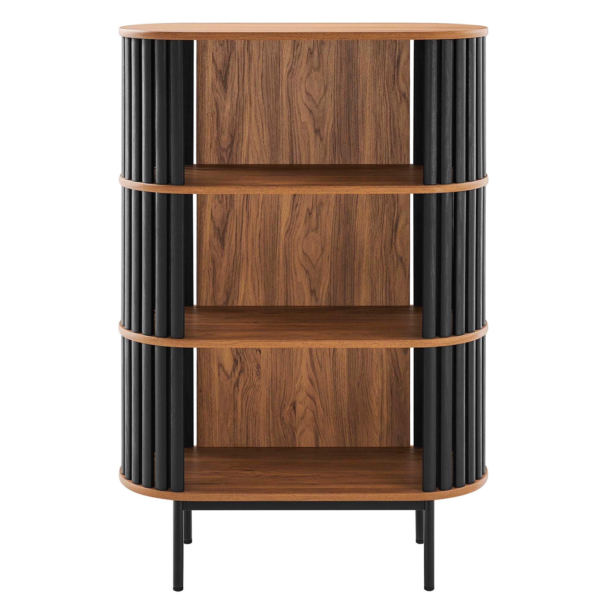 Fortitude Three Tier Display Cabinet, Walnut Black