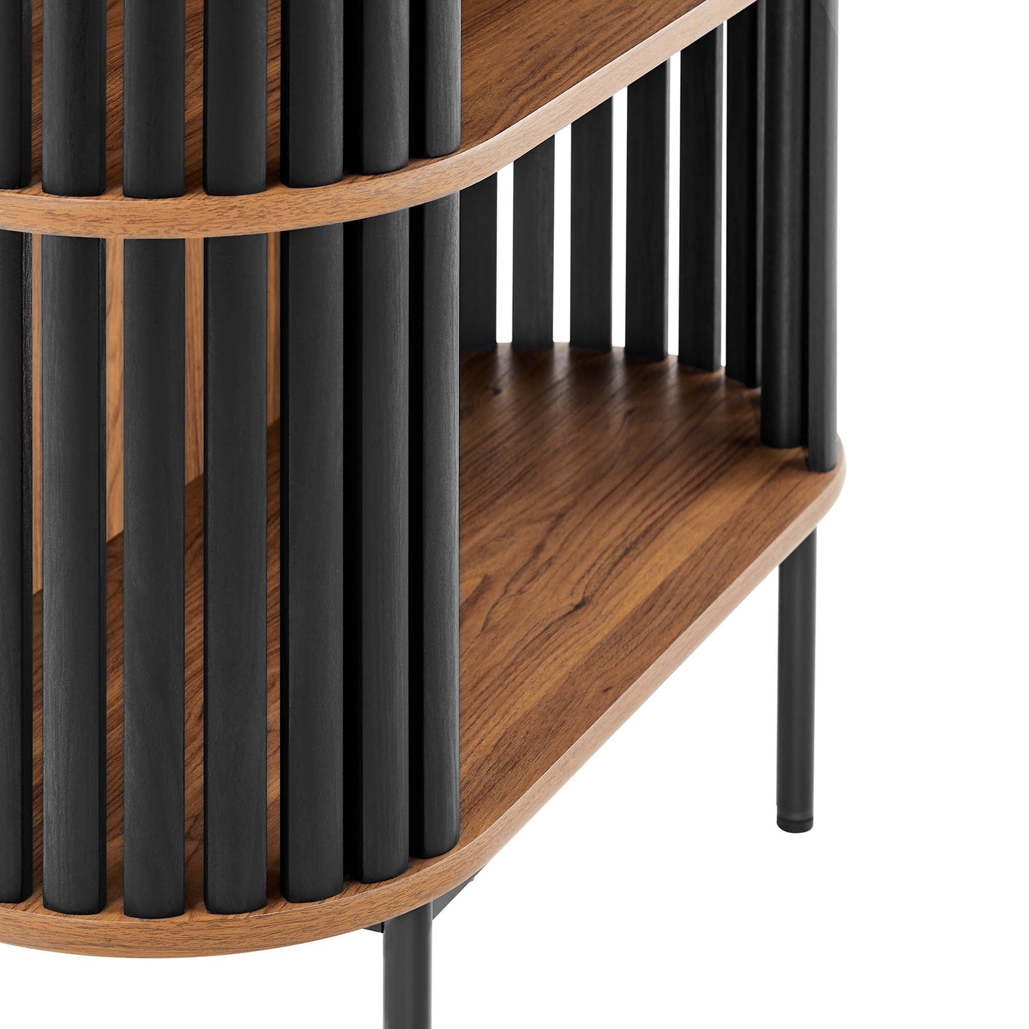 Fortitude Three Tier Display Cabinet, Walnut Black