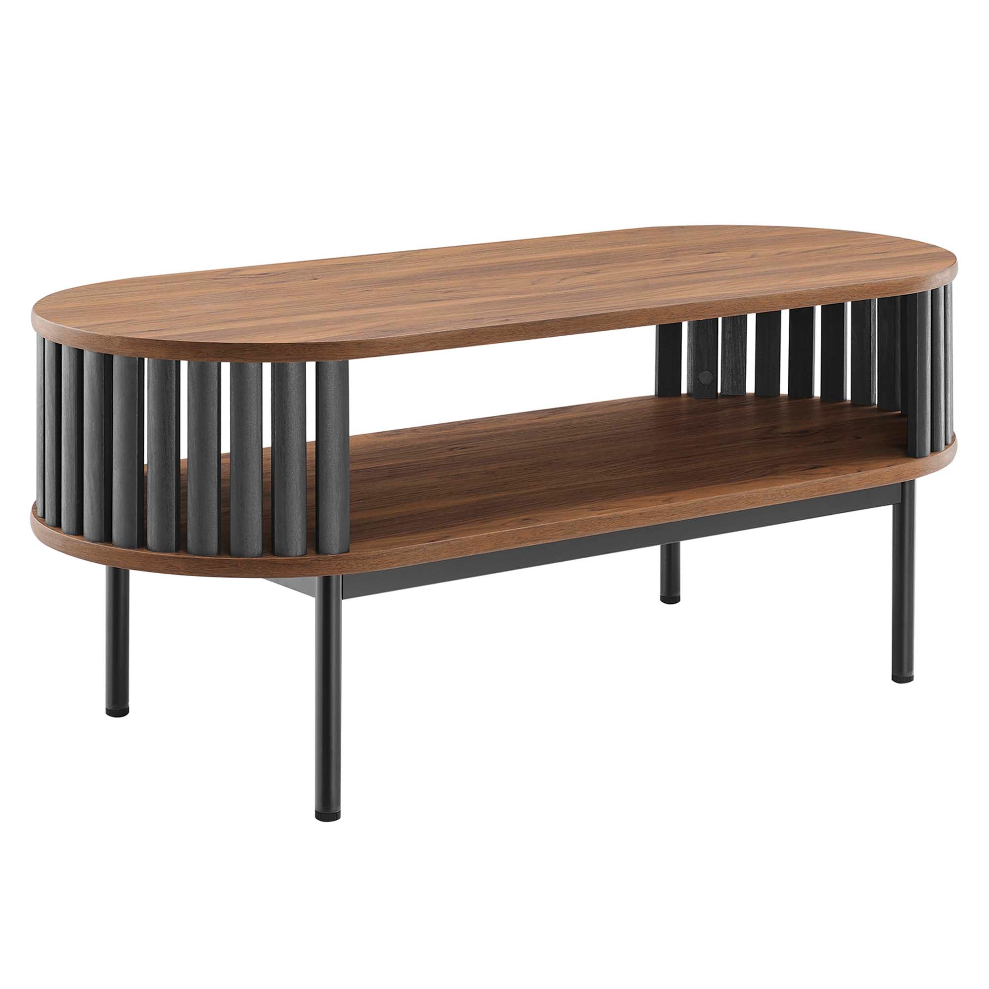 Fortitude Wood Coffee Table, Walnut Black