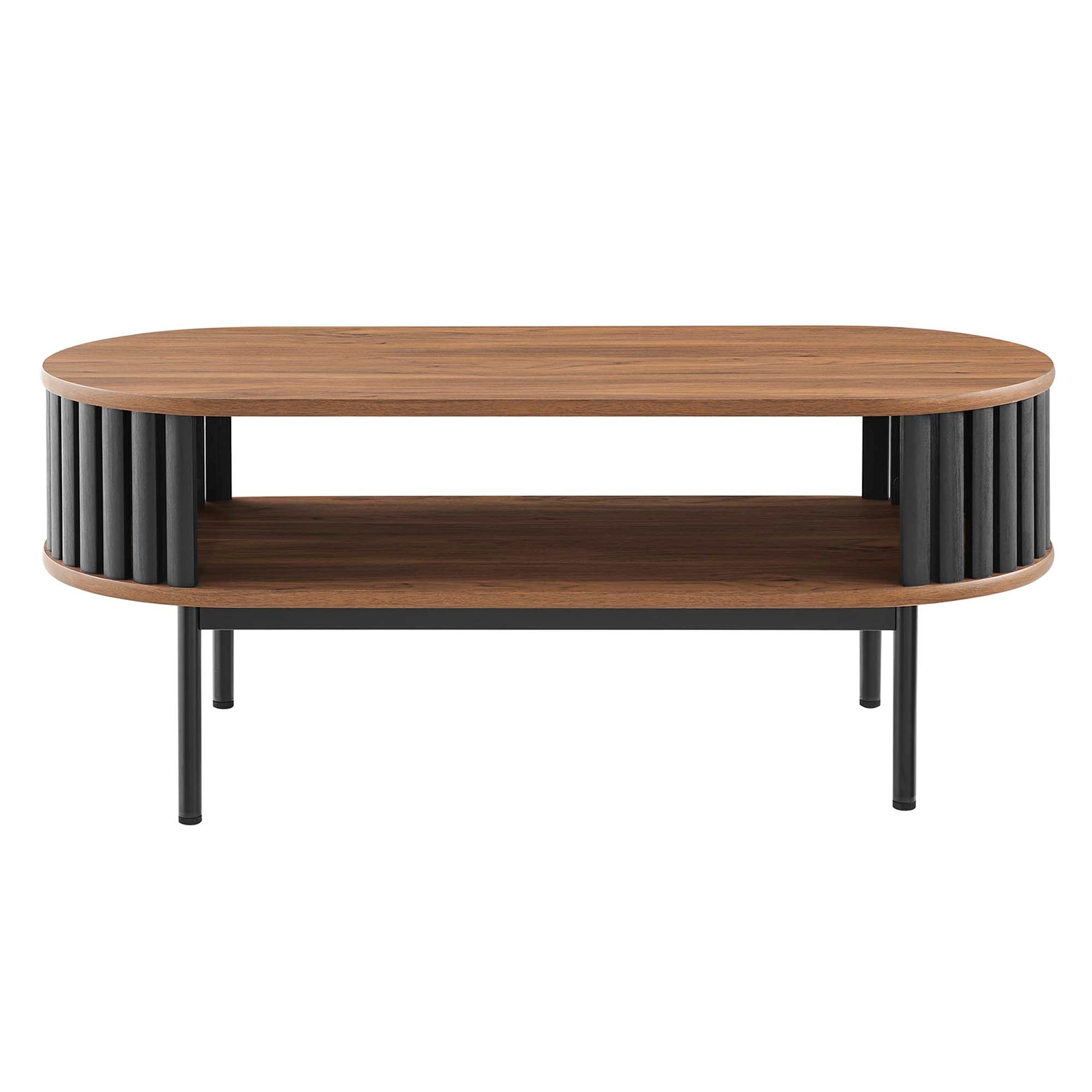 Fortitude Wood Coffee Table, Walnut Black