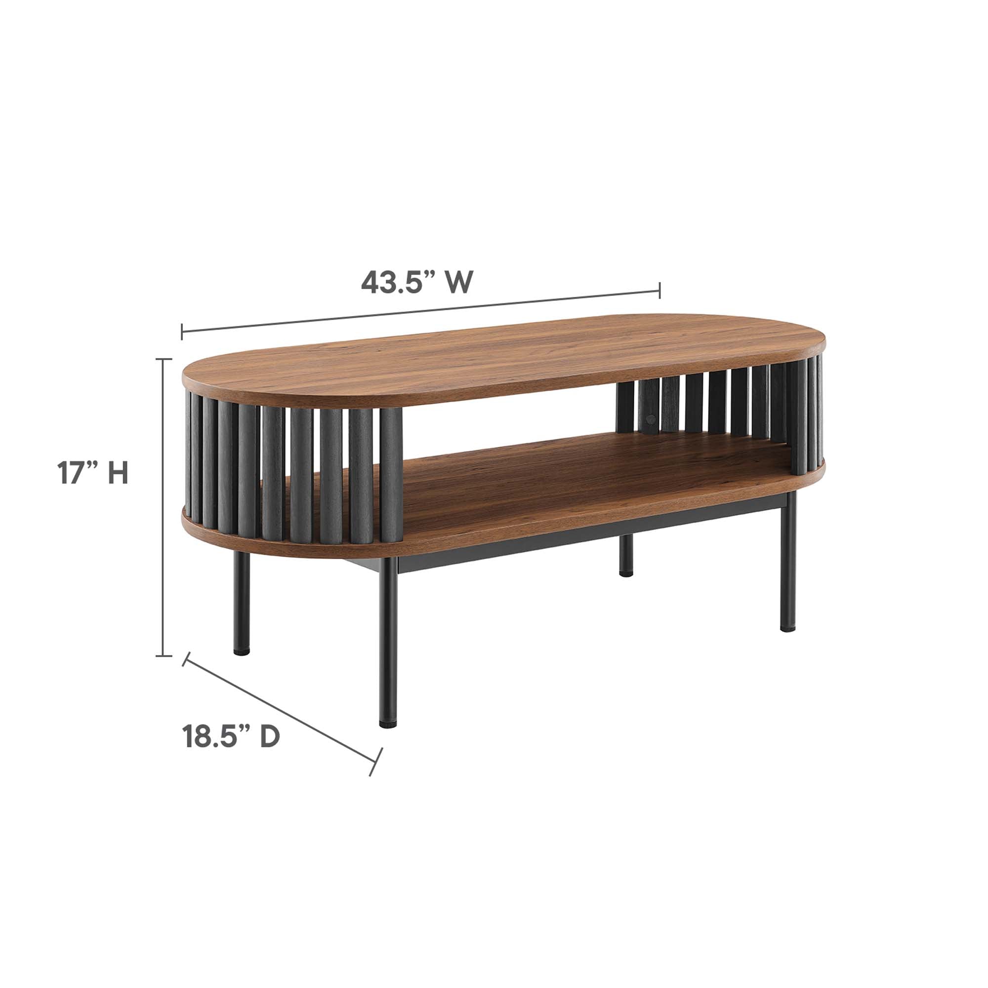 Fortitude Wood Coffee Table, Walnut Black
