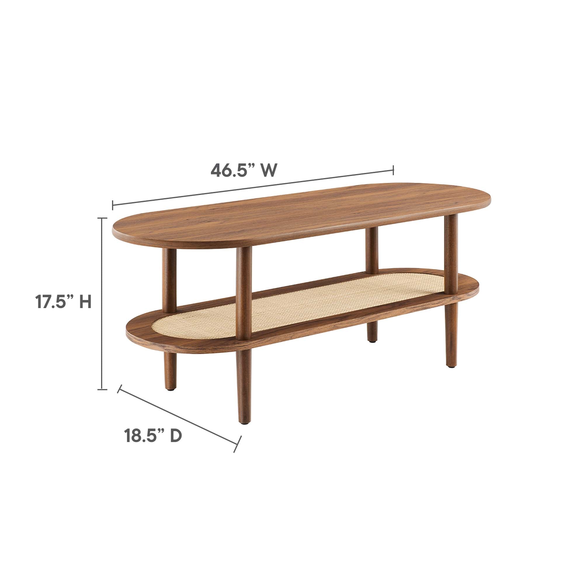 Torus Oval Coffee Table, Walnut