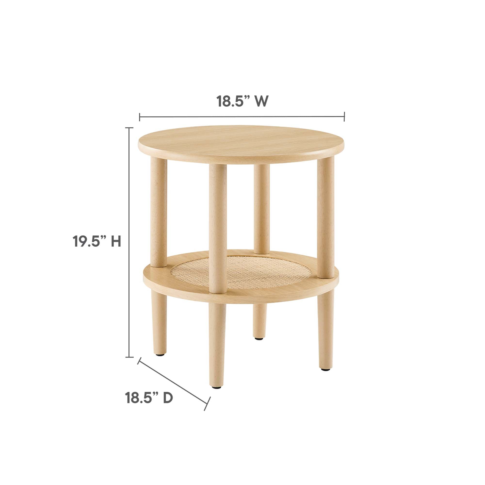 Torus Round Side Table, Oak