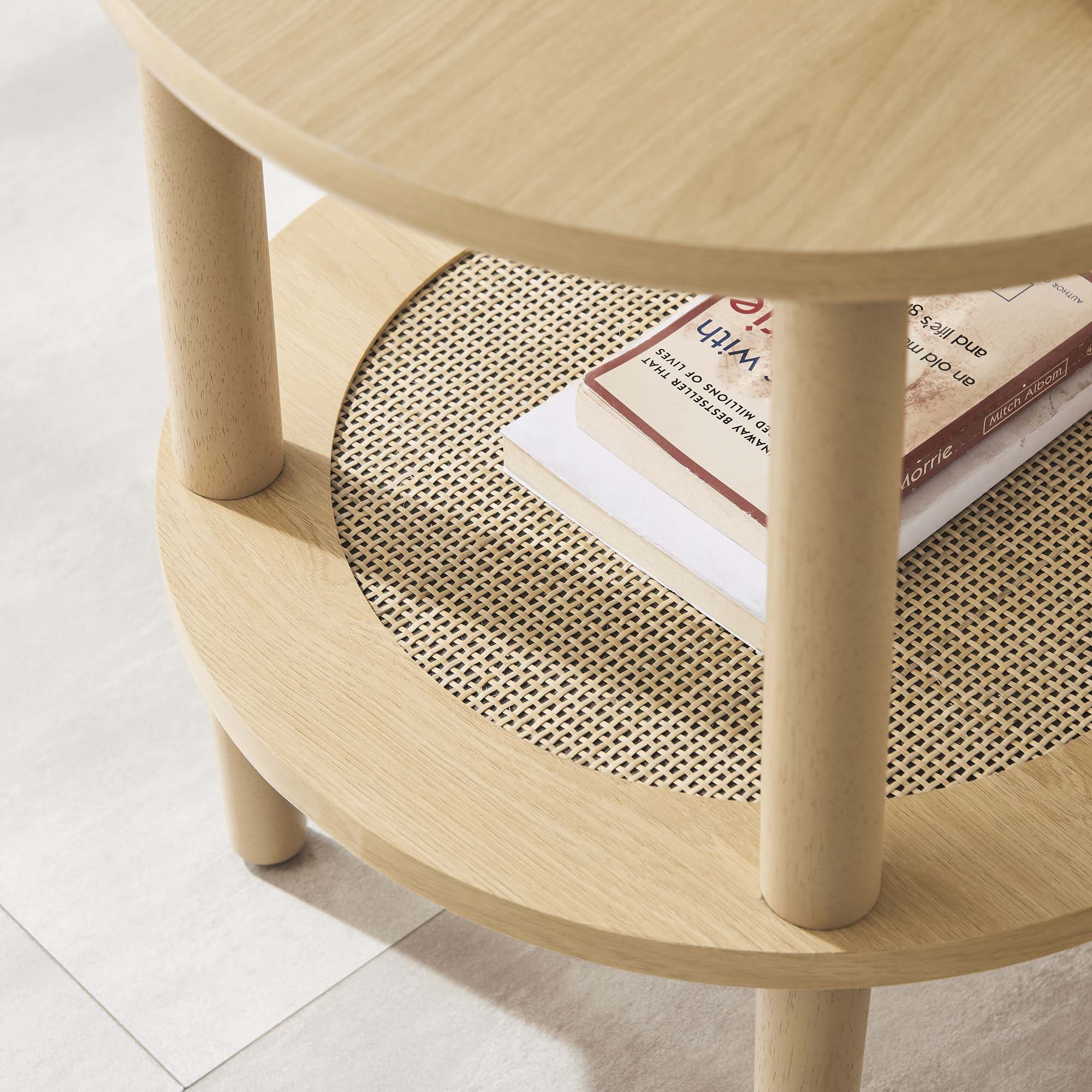 Torus Round Side Table, Oak