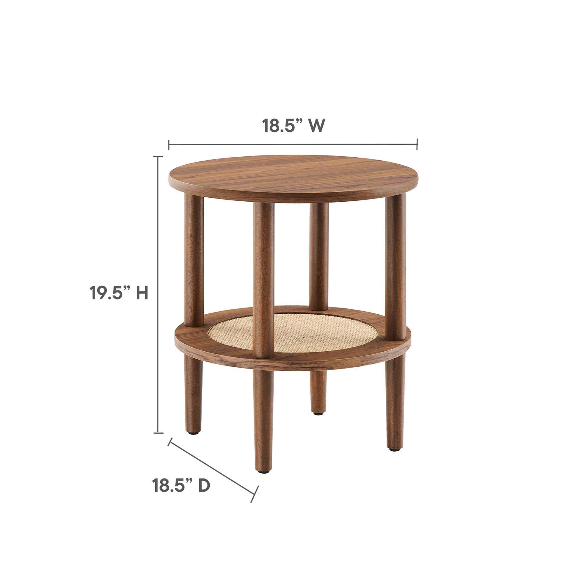 Torus Round Side Table, Walnut