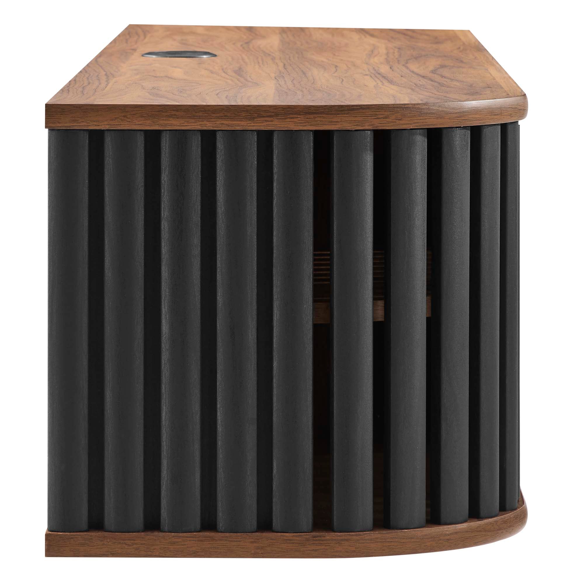 Fortitude 63" Wall-Mounted TV Stand, Walnut Black