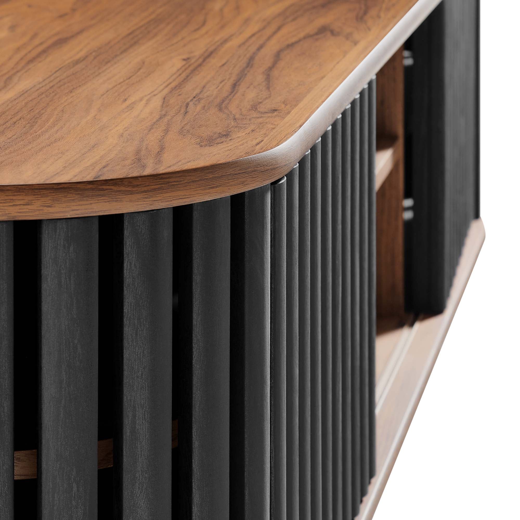Fortitude 63" Wall-Mounted TV Stand, Walnut Black