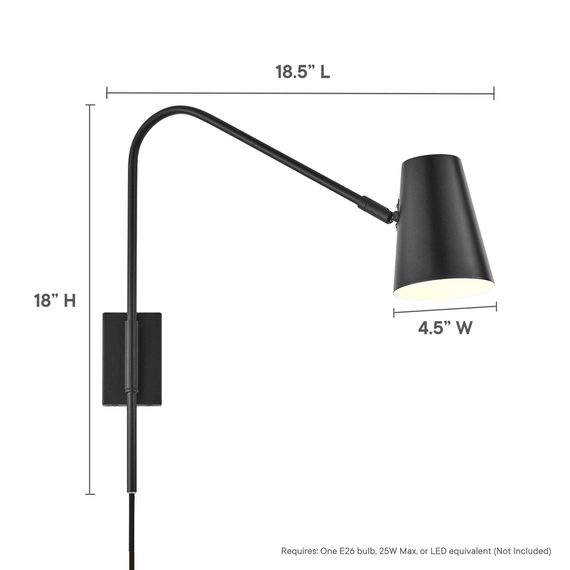 Faye Metal Wall Sconce, Black