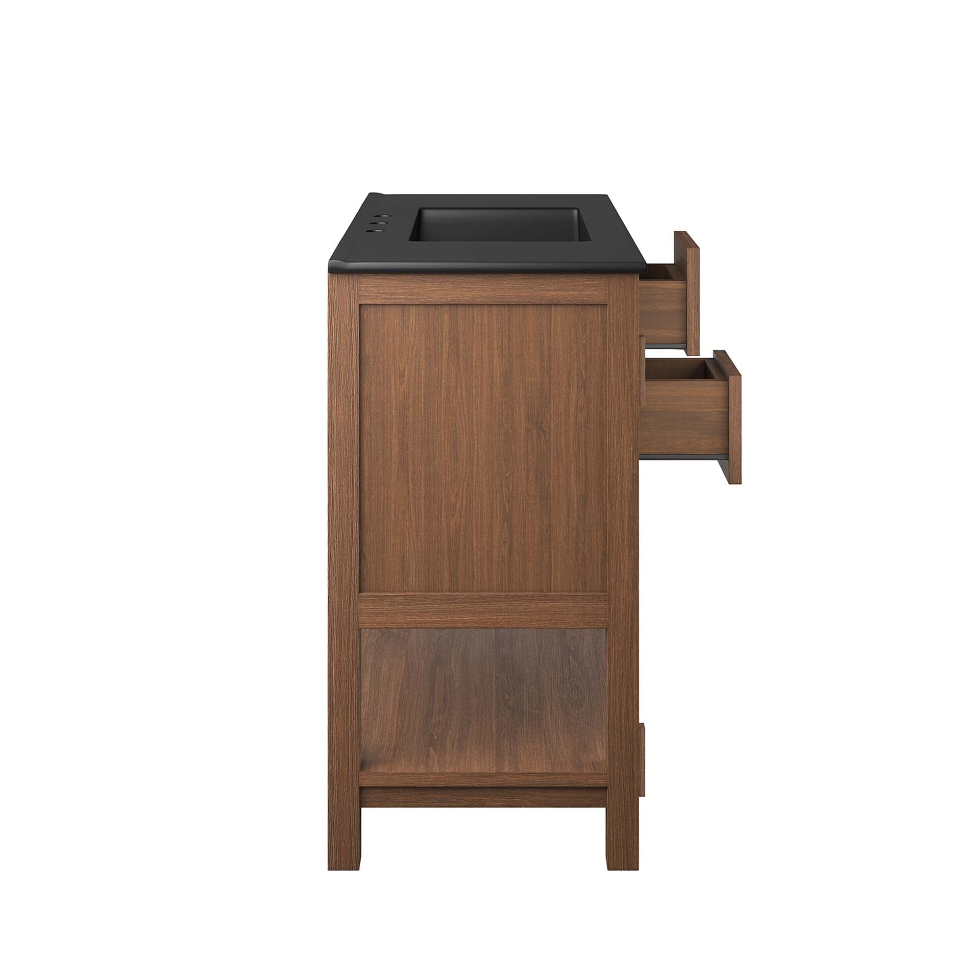 Ashlyn 36" Wood Bathroom Vanity, Walnut Black