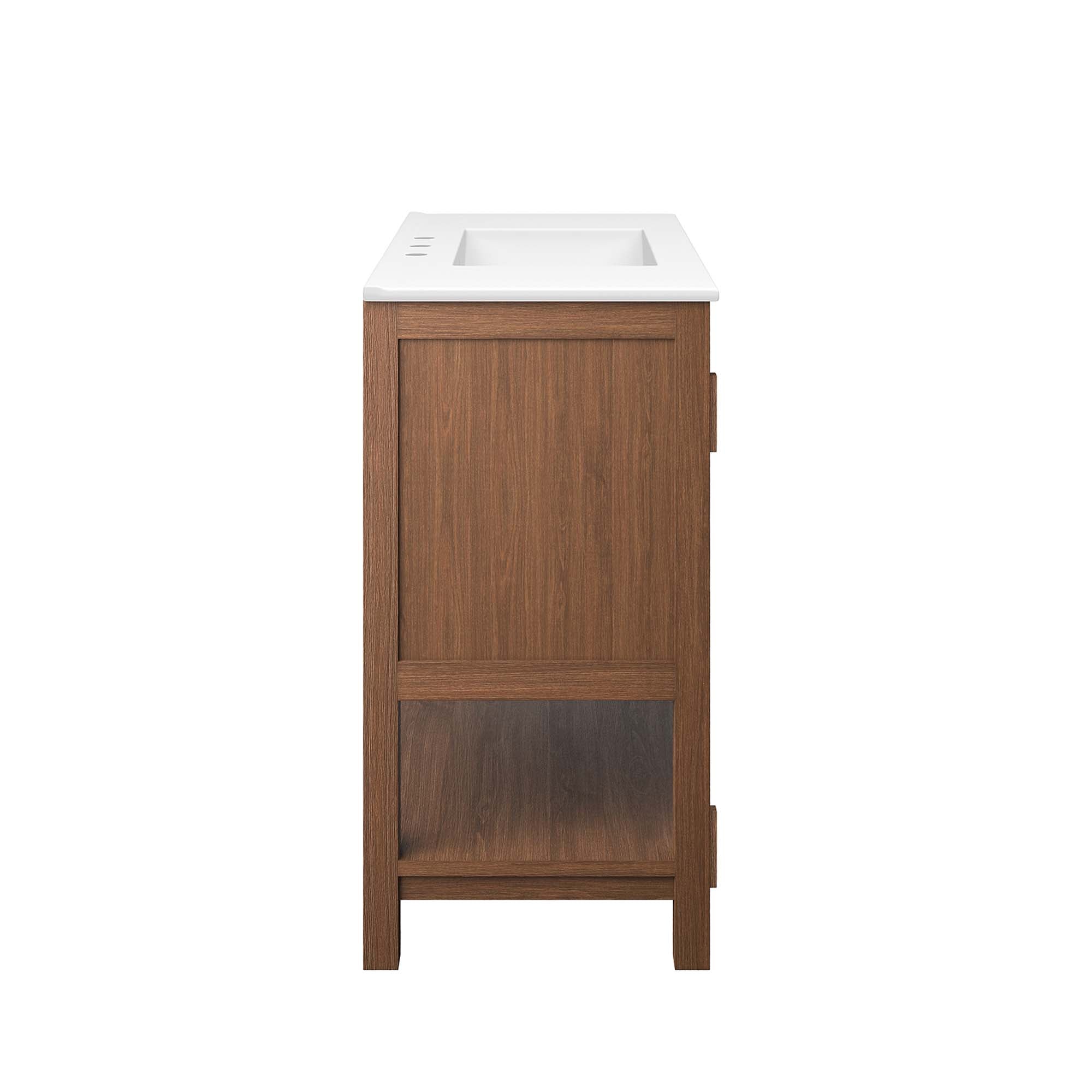 Ashlyn 36" Wood Bathroom Vanity, Walnut White