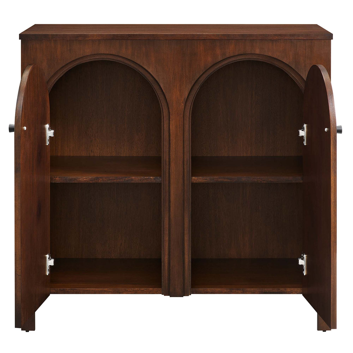 Appia 2-Door Arched Door Storage Cabinet, Walnut