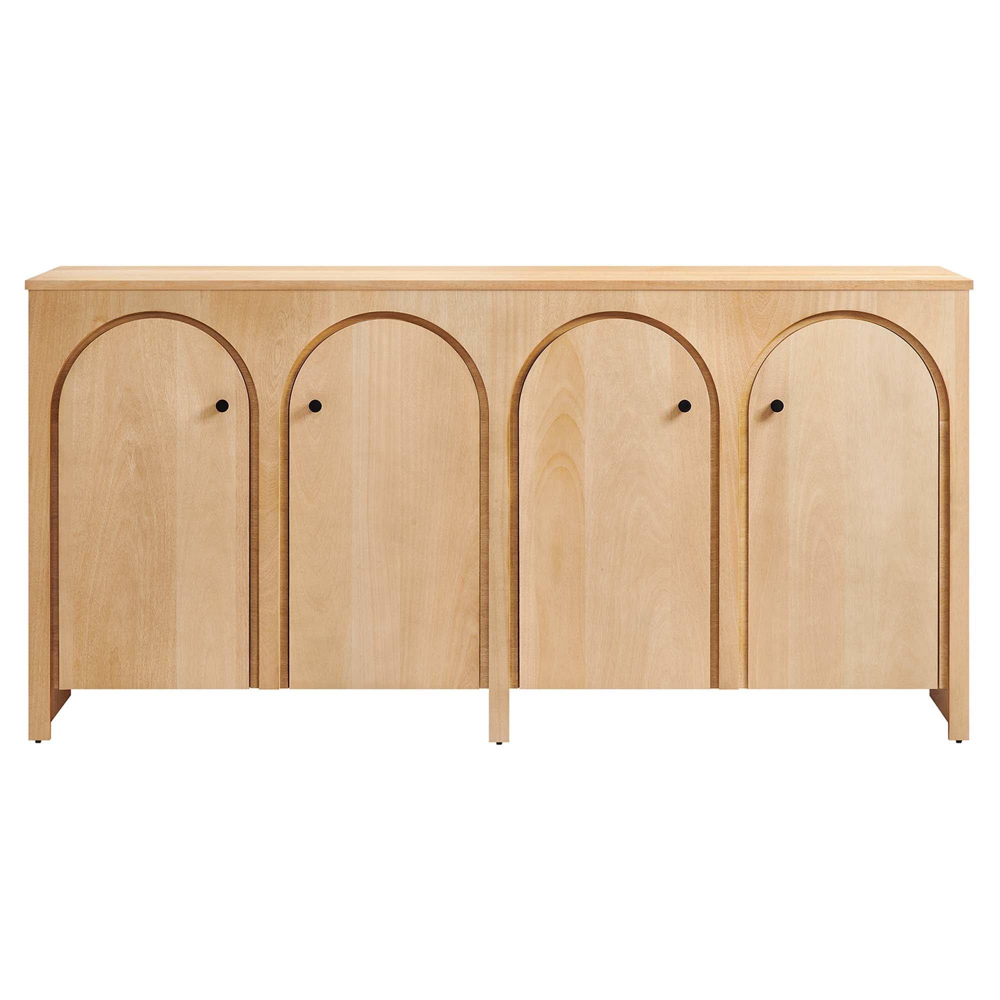 Appia Wood Grain 4-Door Sideboard Storage Cabinet, Oak