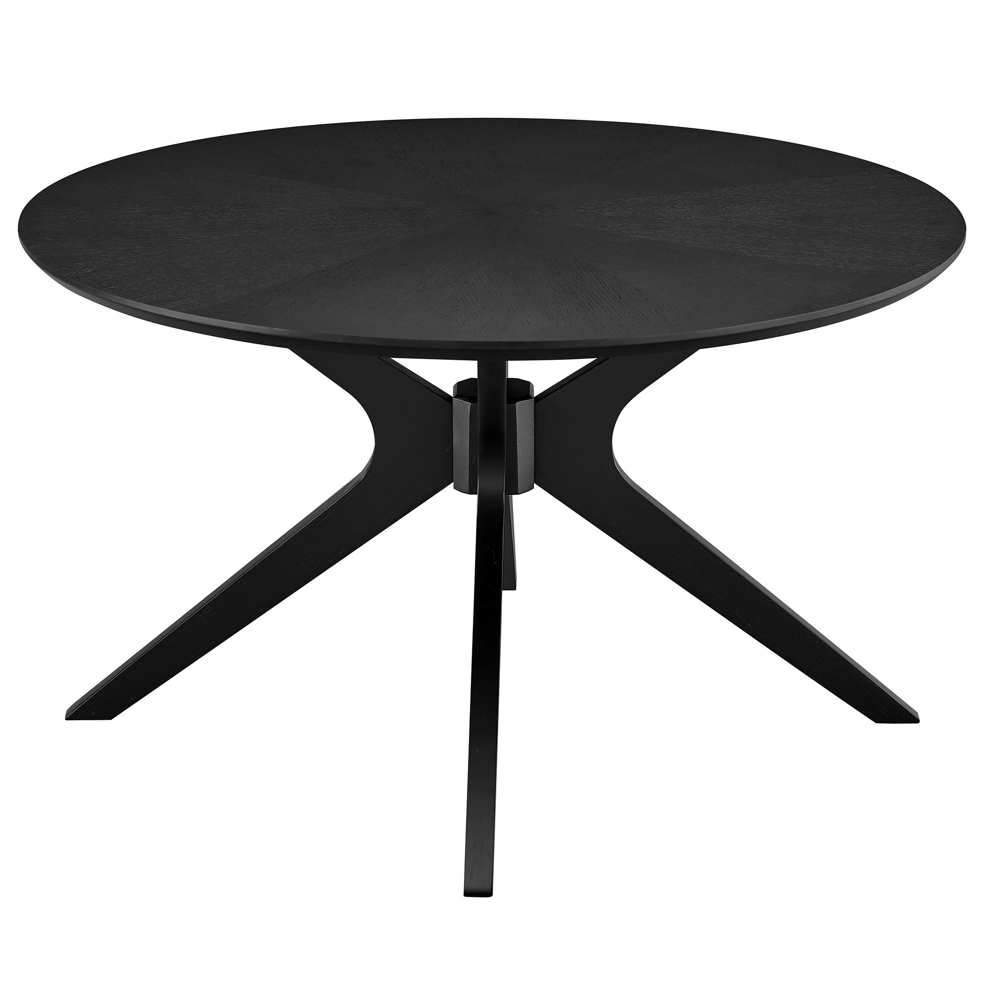 Crossroads Round Wood Coffee Table, Black